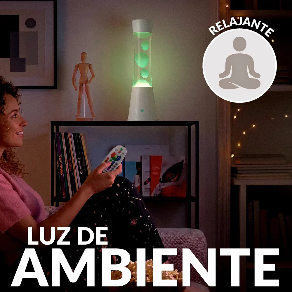 Lampara de lava tower 2.0 LED RGB blanca
