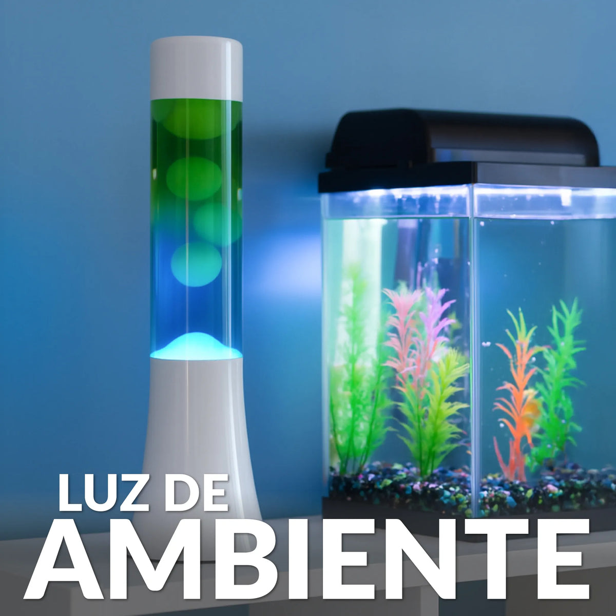 Lámpara de lava degradada azul y verde de 30 cm
