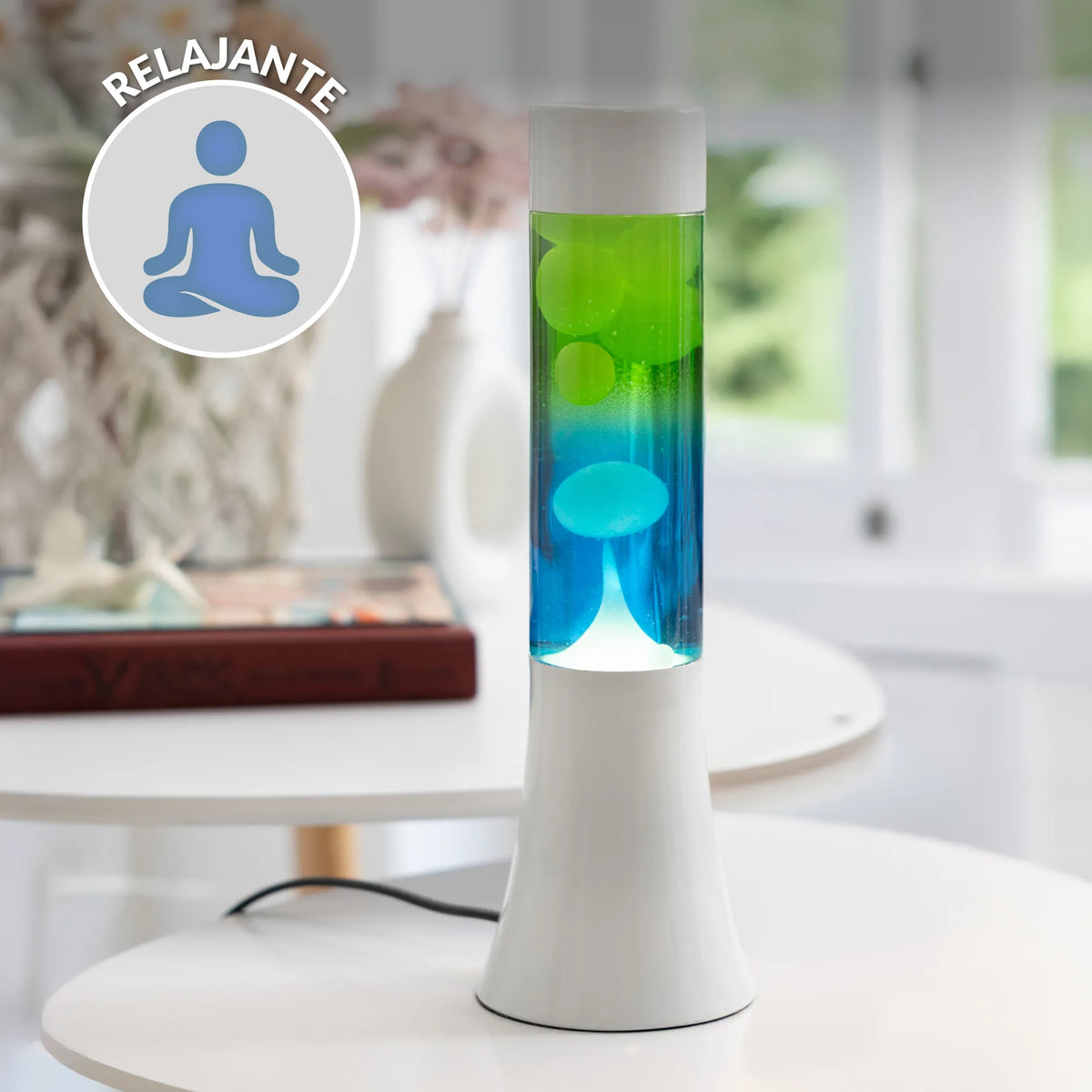 Lámpara de lava degradada azul y verde de 30 cm
