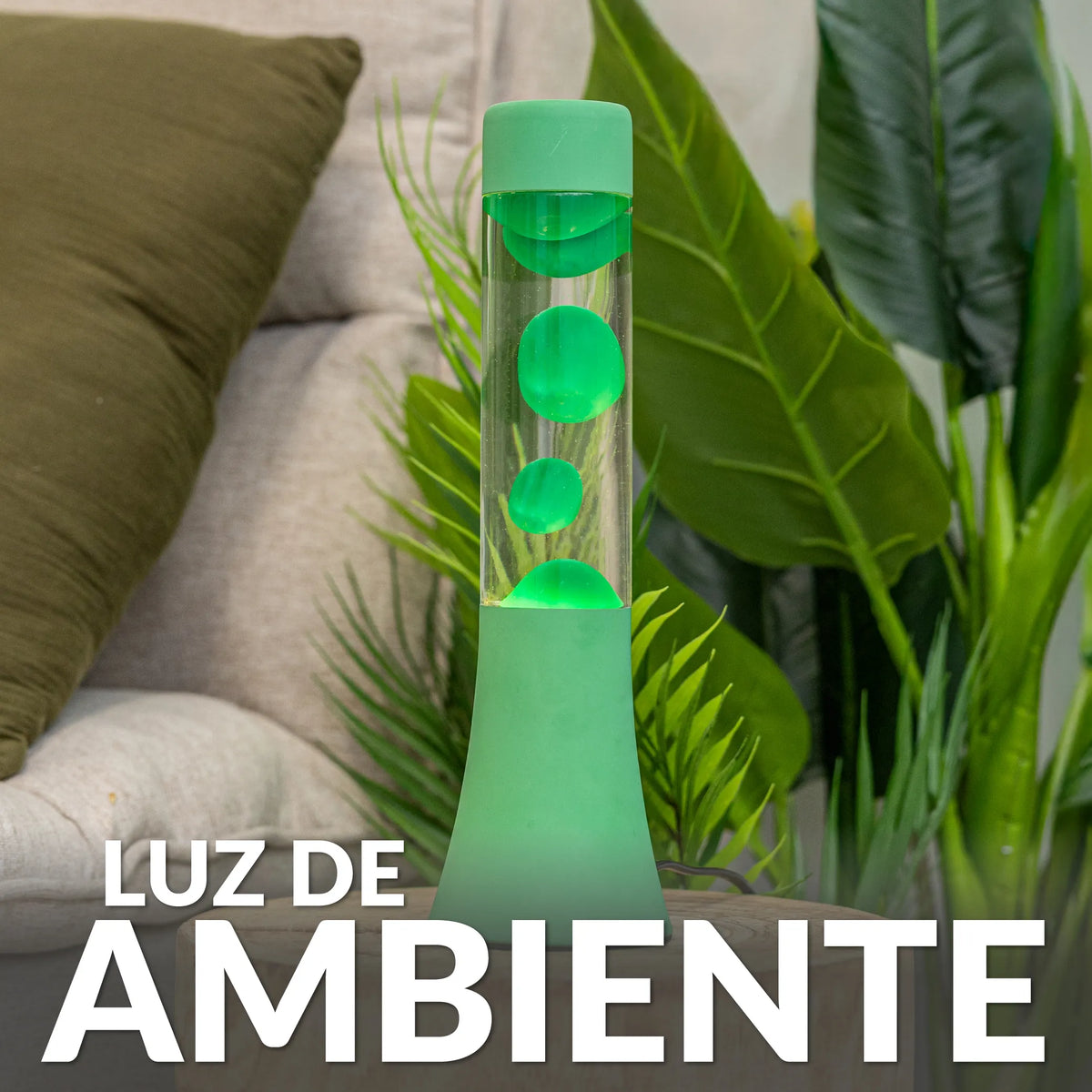 Lámpara de lava monocromática verde de 30 cm