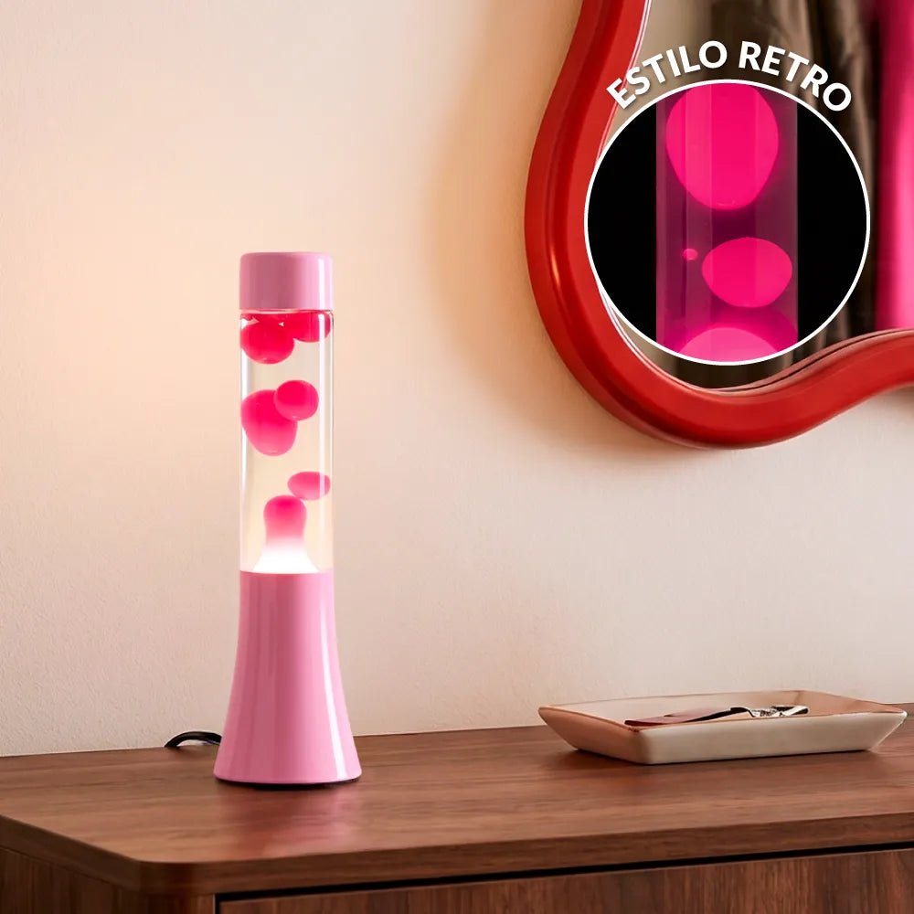 Lámpara de lava monocromática rosa de 30 cm