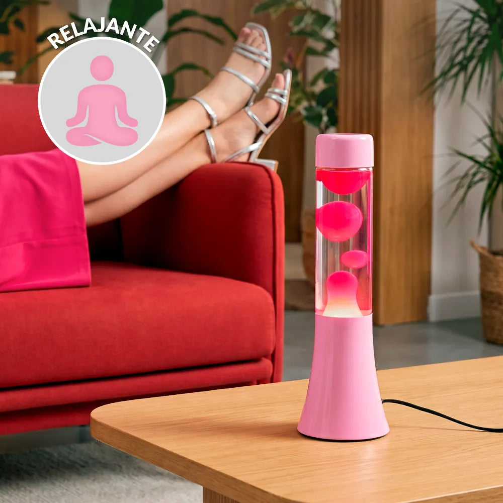 Lámpara de lava monocromática rosa de 30 cm