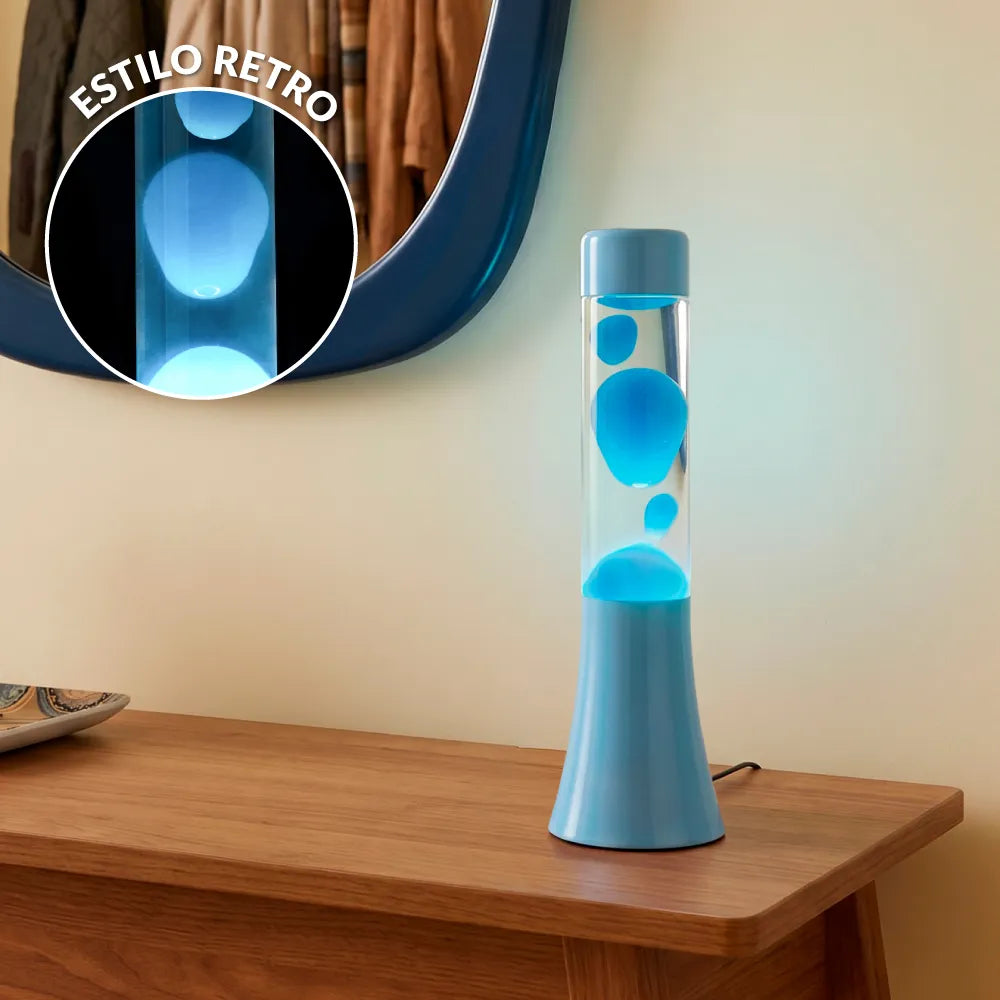 Lámpara de lava monocromática azul de 30 cm