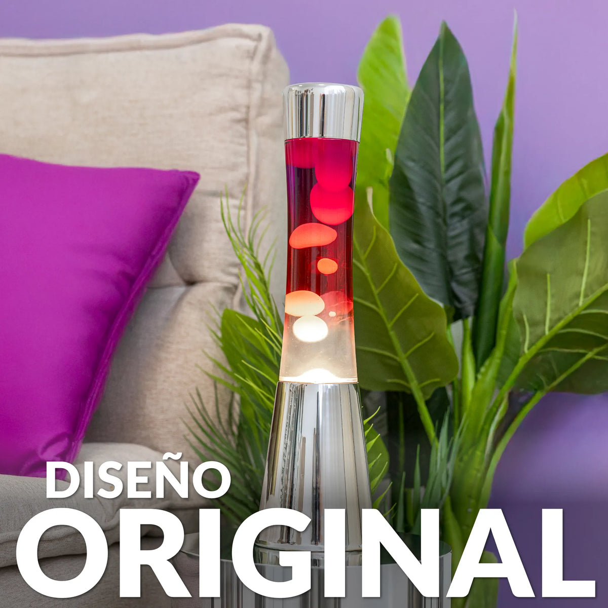 Lámpara de lava degradada rojo y blanco