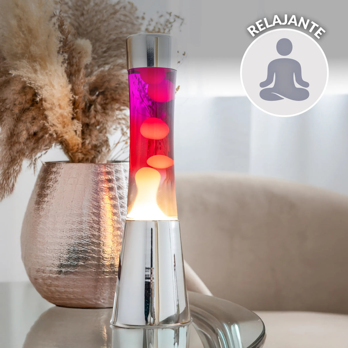 Lámpara de lava degradada rojo y blanco