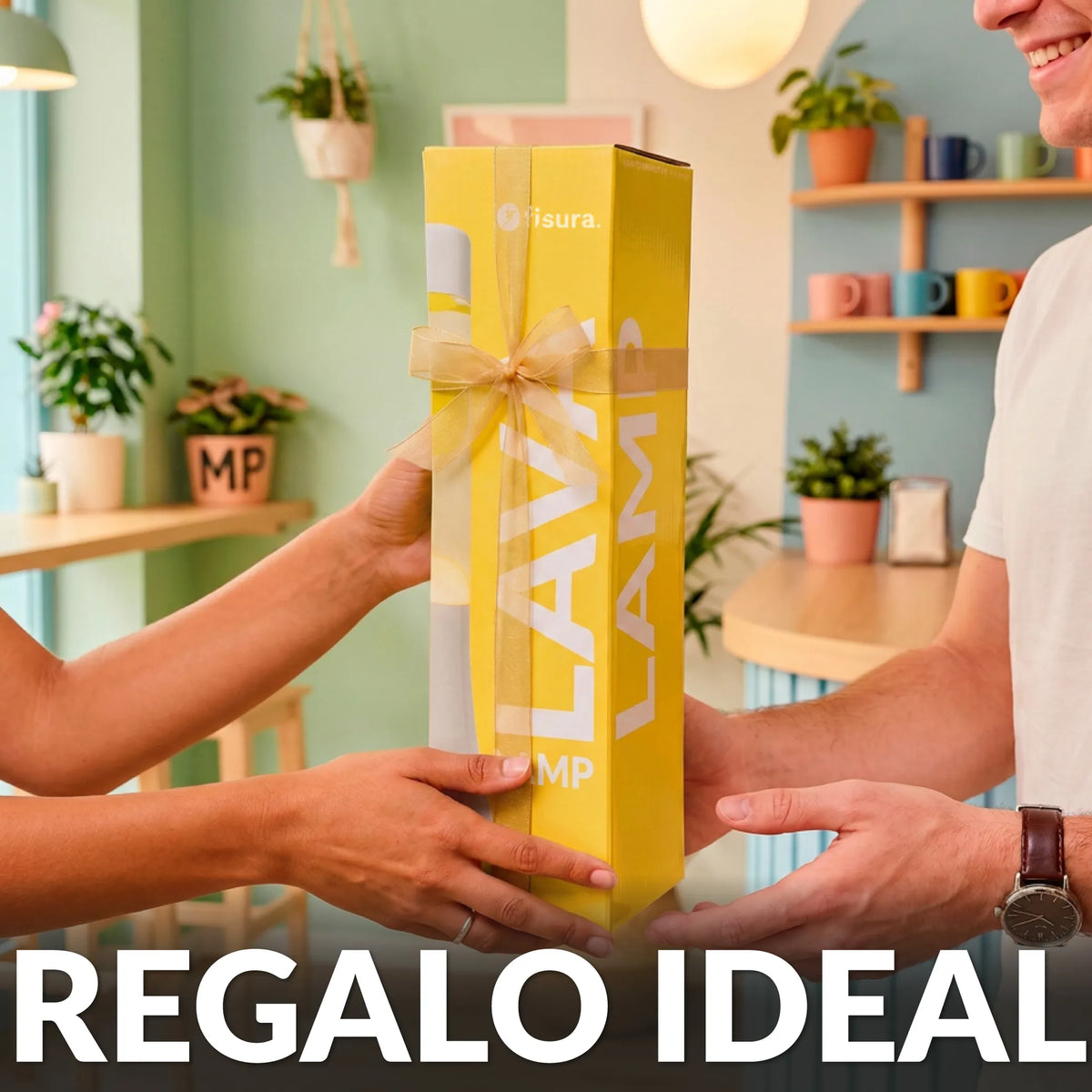 Lámpara de lava amarilla de 30 cm con base blanca y líquido transparente