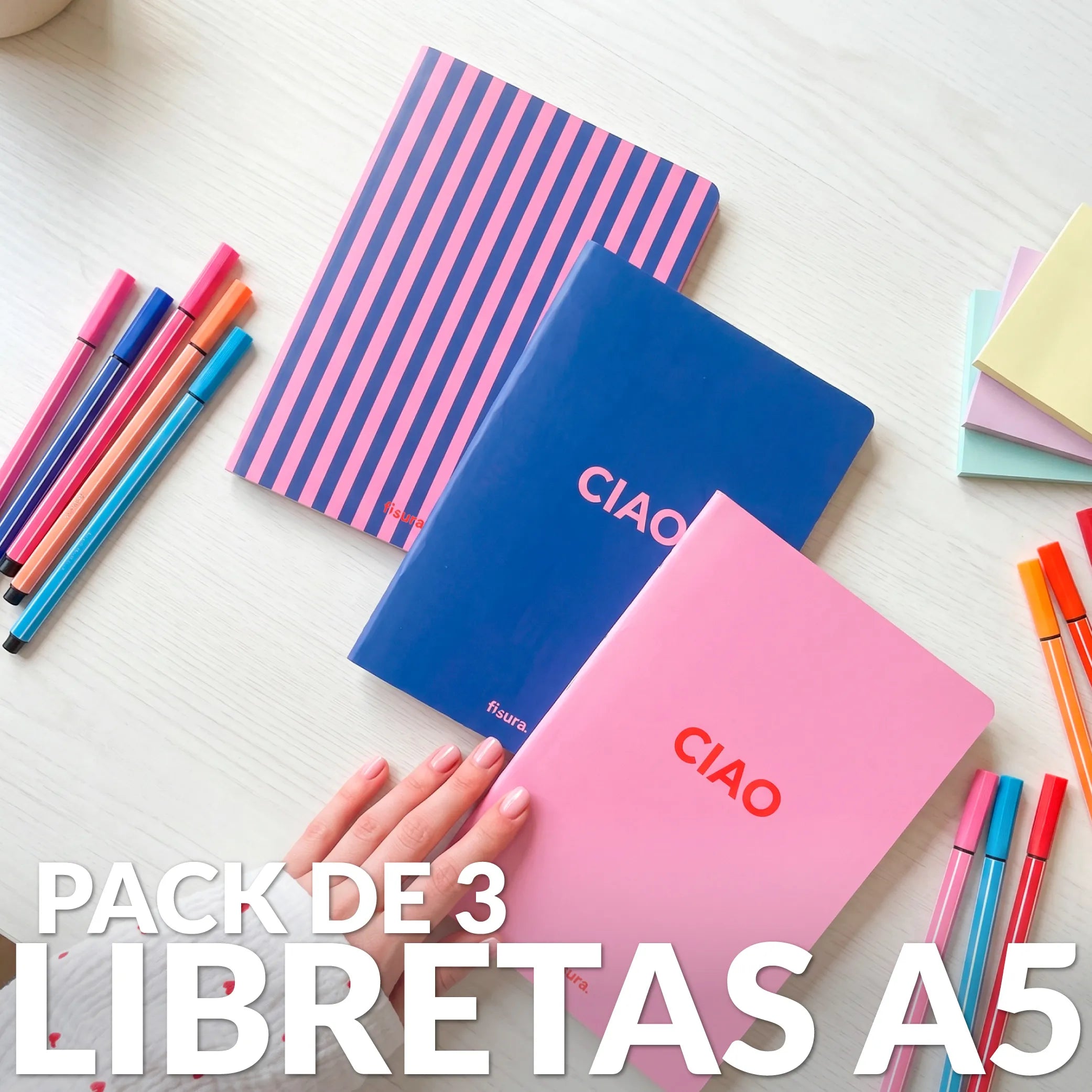 Libreta A5 “Ciao” pack de 3