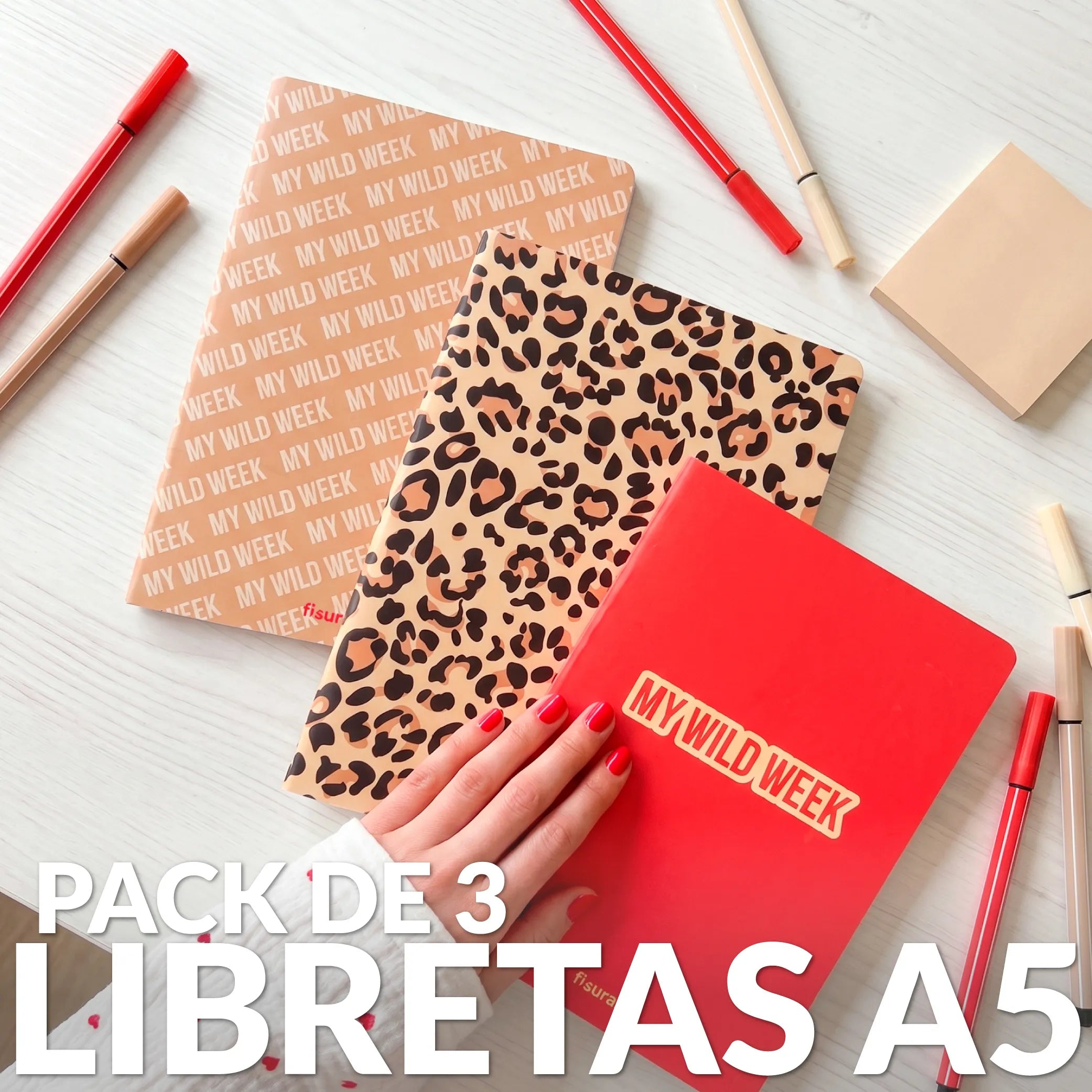 Libreta A5 “My wild week” pack de 3