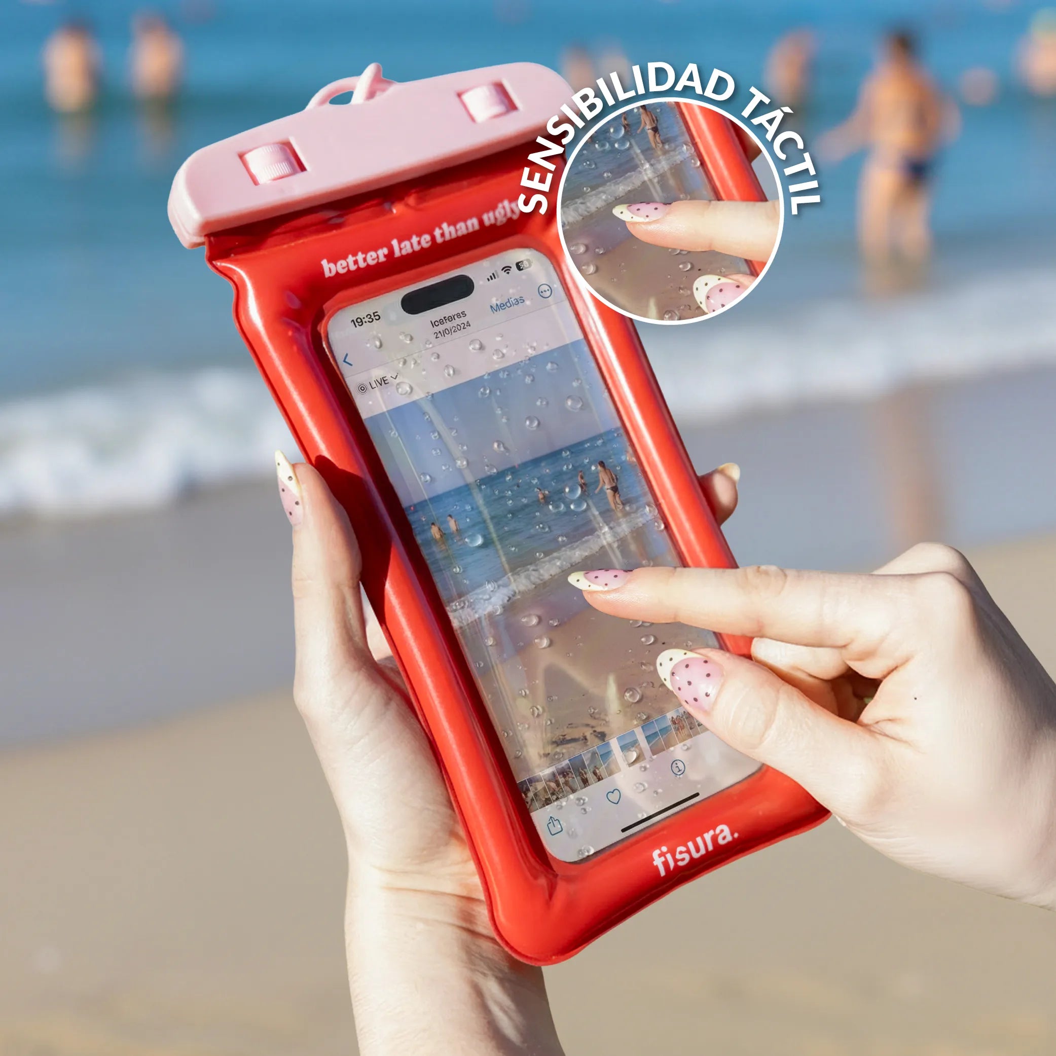Funda móvil waterproof "Better late than ugly"
