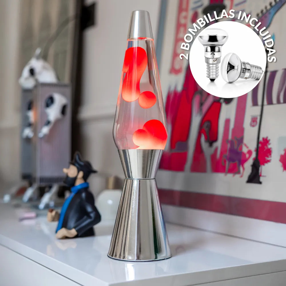 Lámpara de lava "bullet" roja