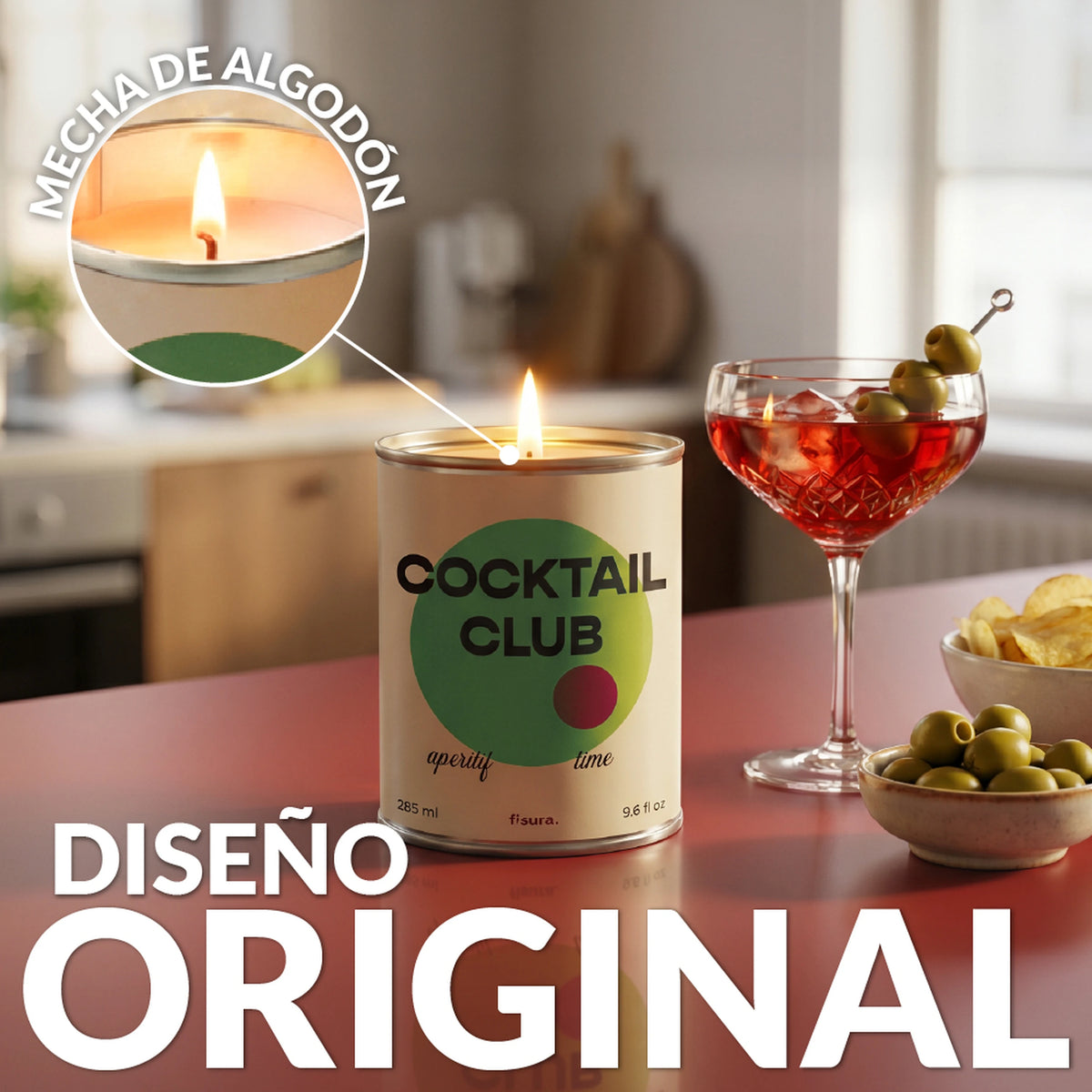 Vela en lata de metal “Cocktail club” – vino caliente especiado