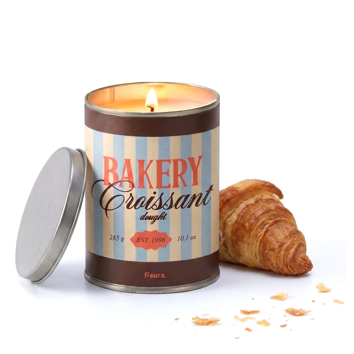 Vela en lata de metal “Bakery croissant” – croissant de mantequilla