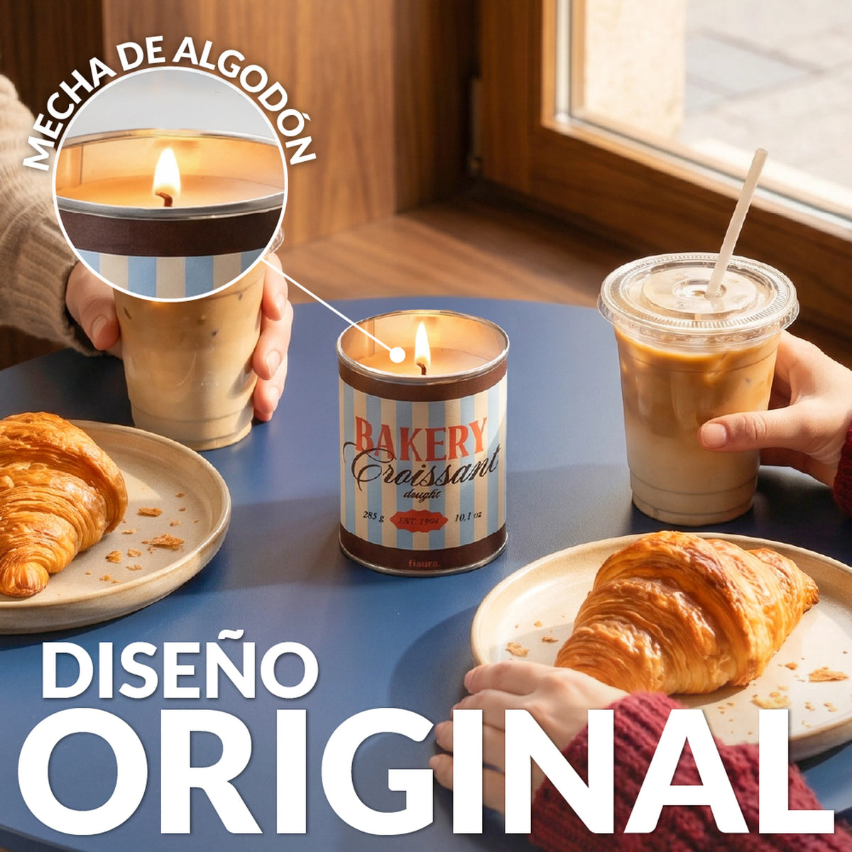 Vela en lata de metal “Bakery croissant” – croissant de mantequilla