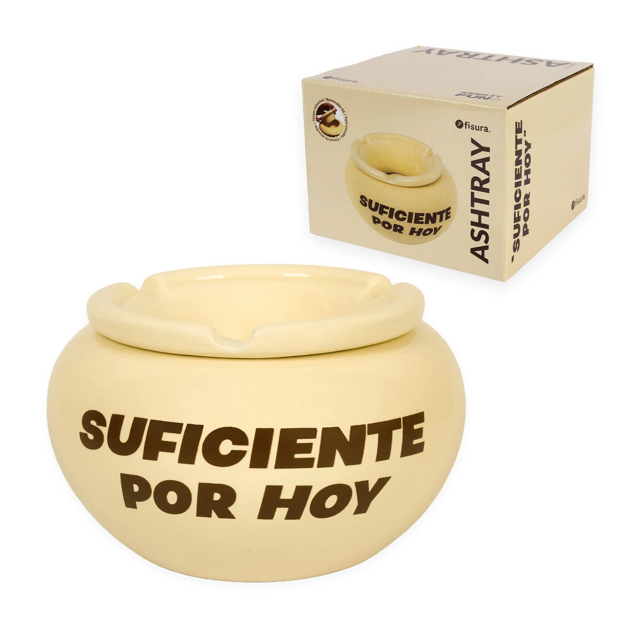 Cenicero con tapa “Suficiente por hoy”