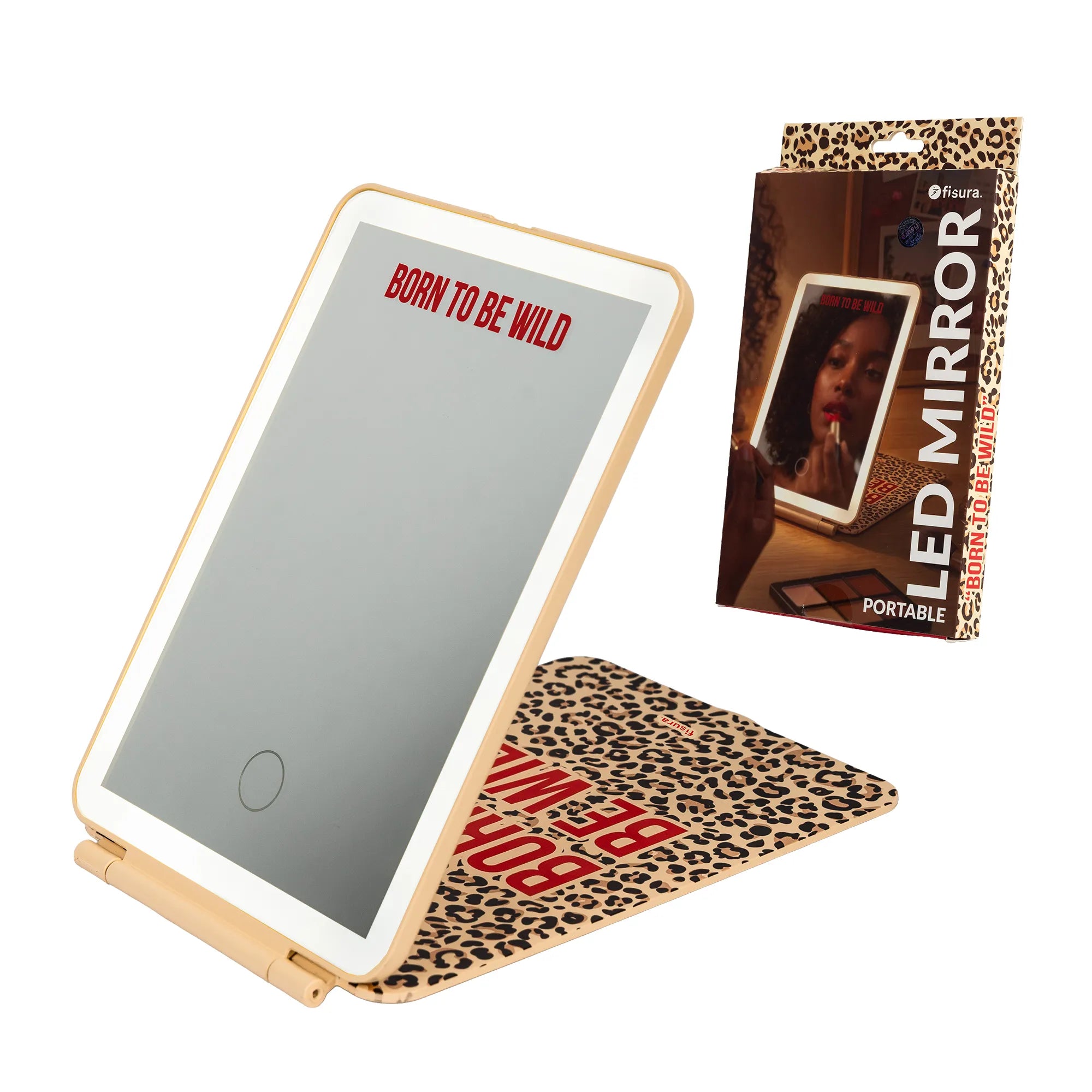 Espejo led portátil leopardo