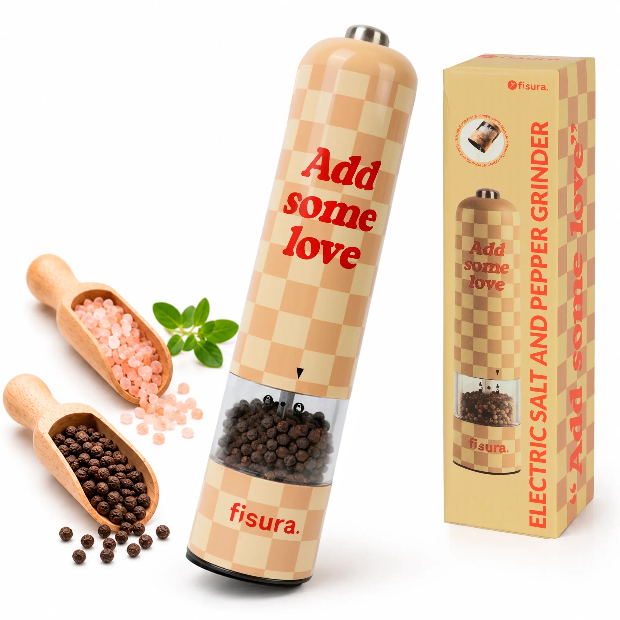 Elektrische Salz- und Pfeffermühle „Add some love"
