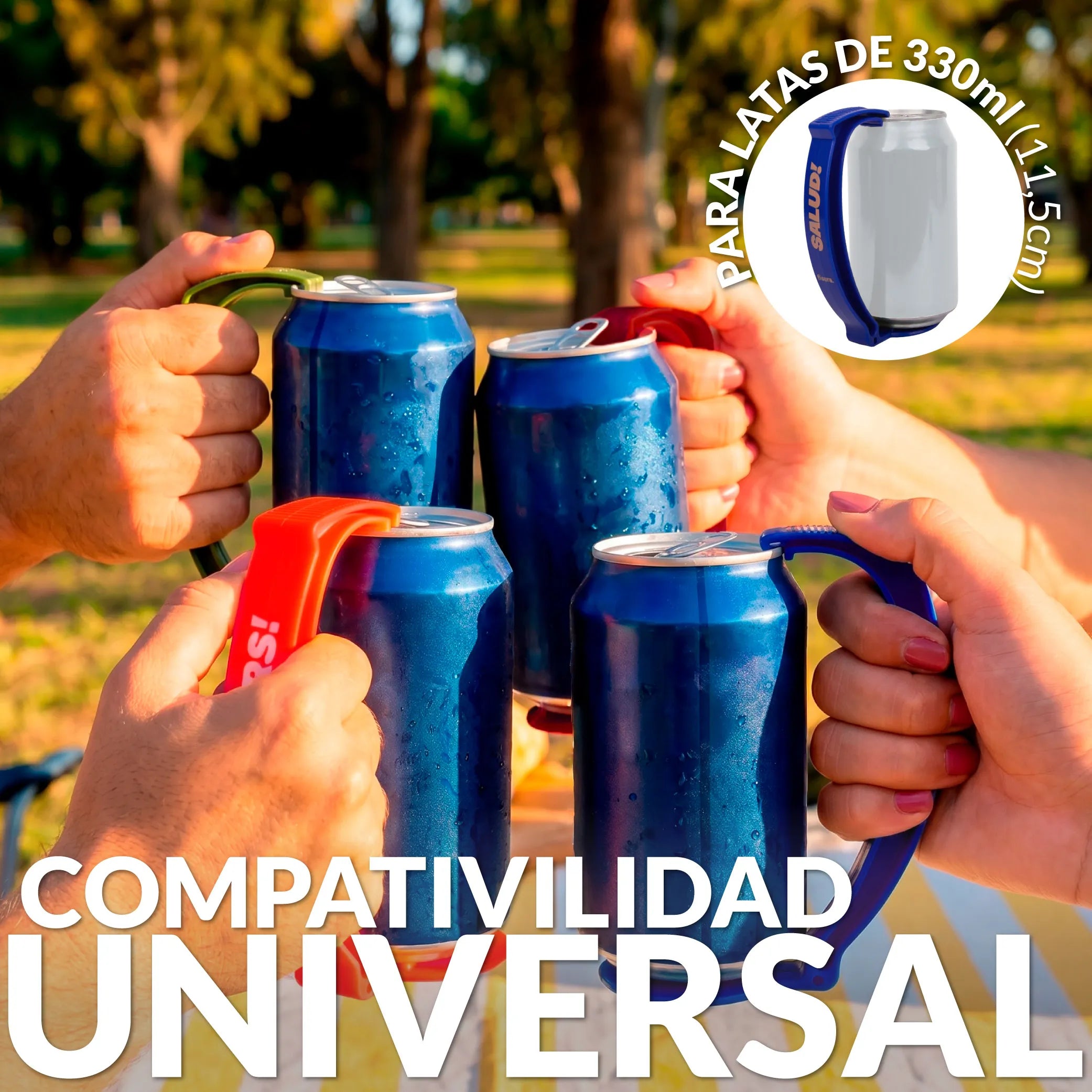 Asa para latas set de 4 “cheers!, salud!, cin cin!, prost!”