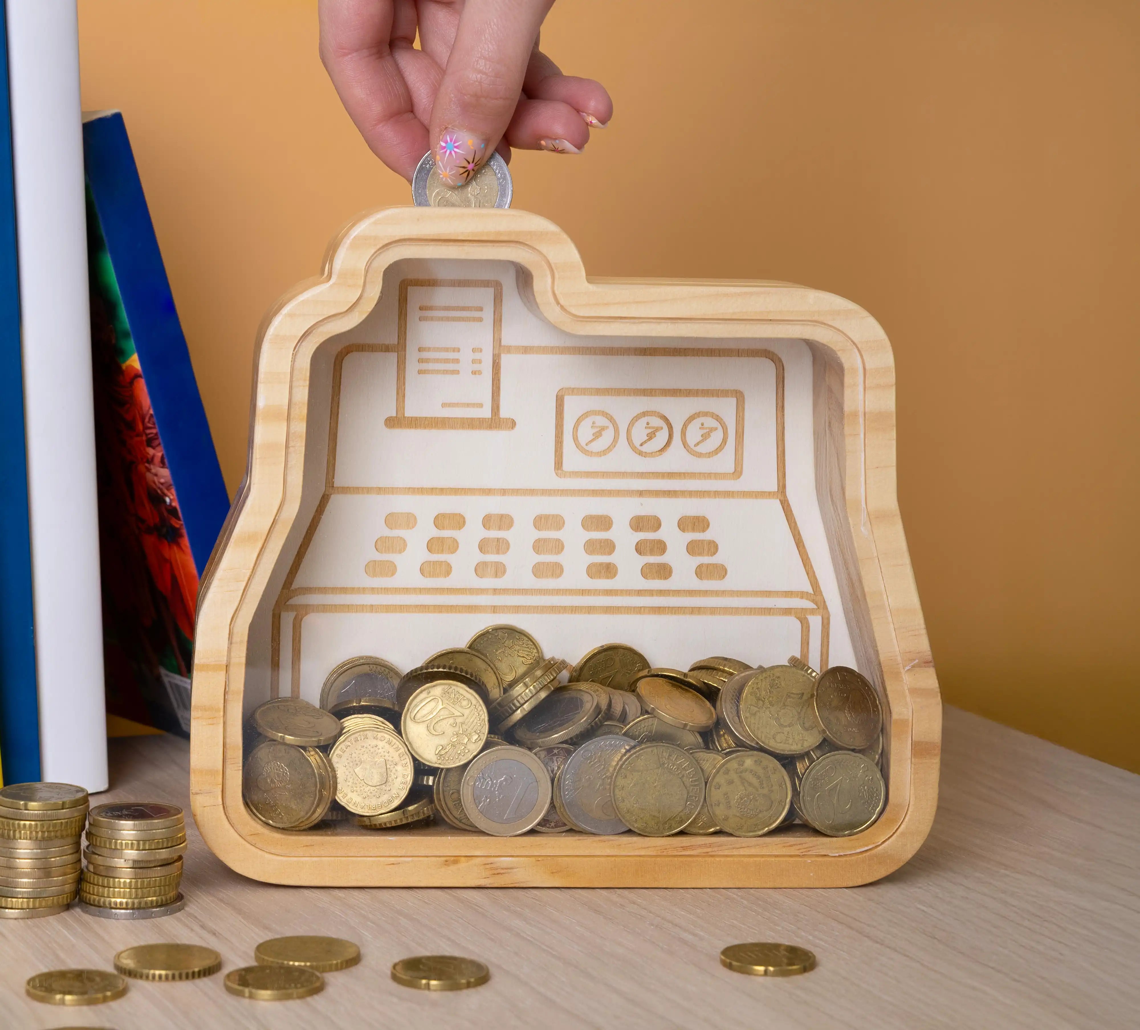 Hucha de madera “Caja registradora”