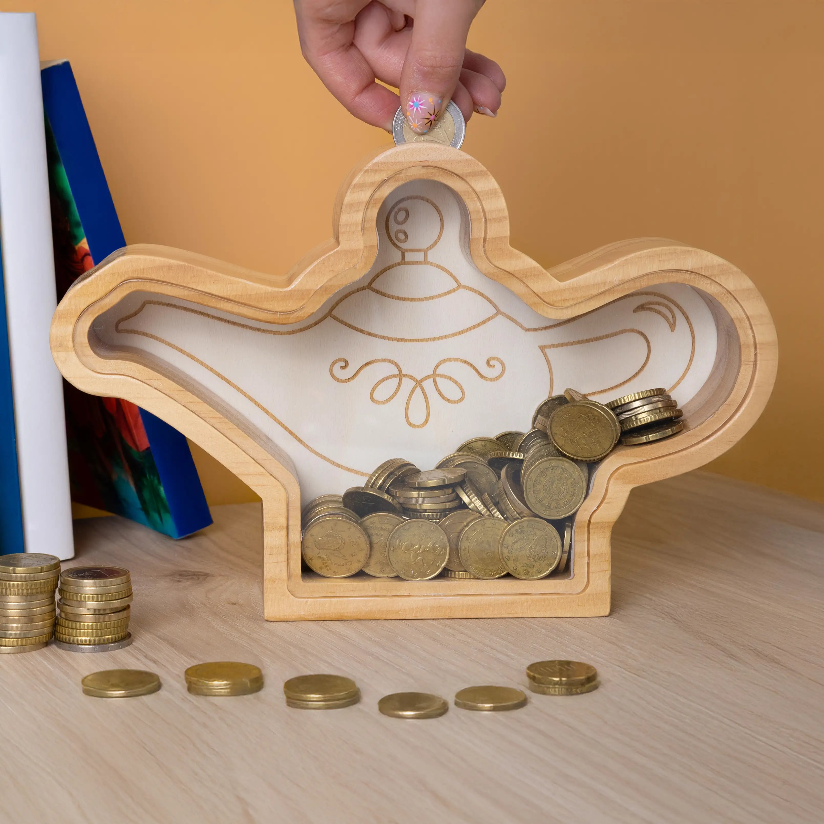 Hucha de madera “Lámpara mágica”