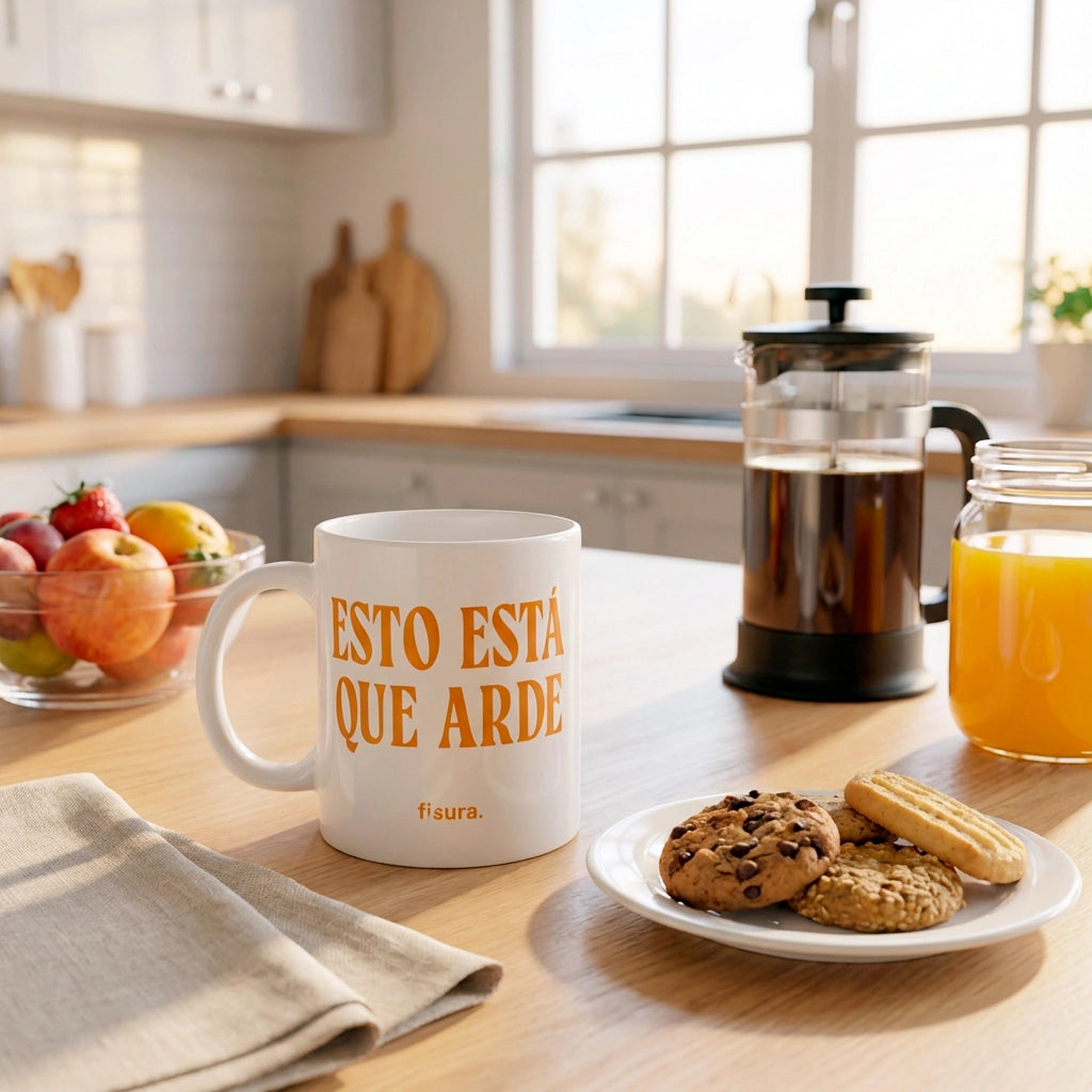 Taza "Esto está que arde"