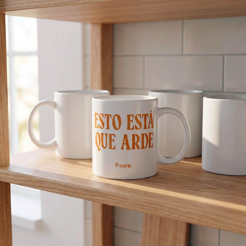 Taza "Esto está que arde"
