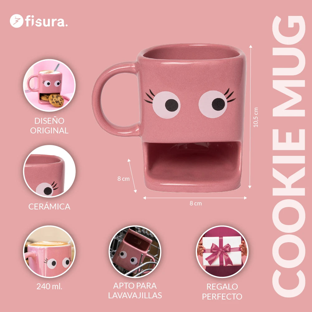 Taza para galletas rosa