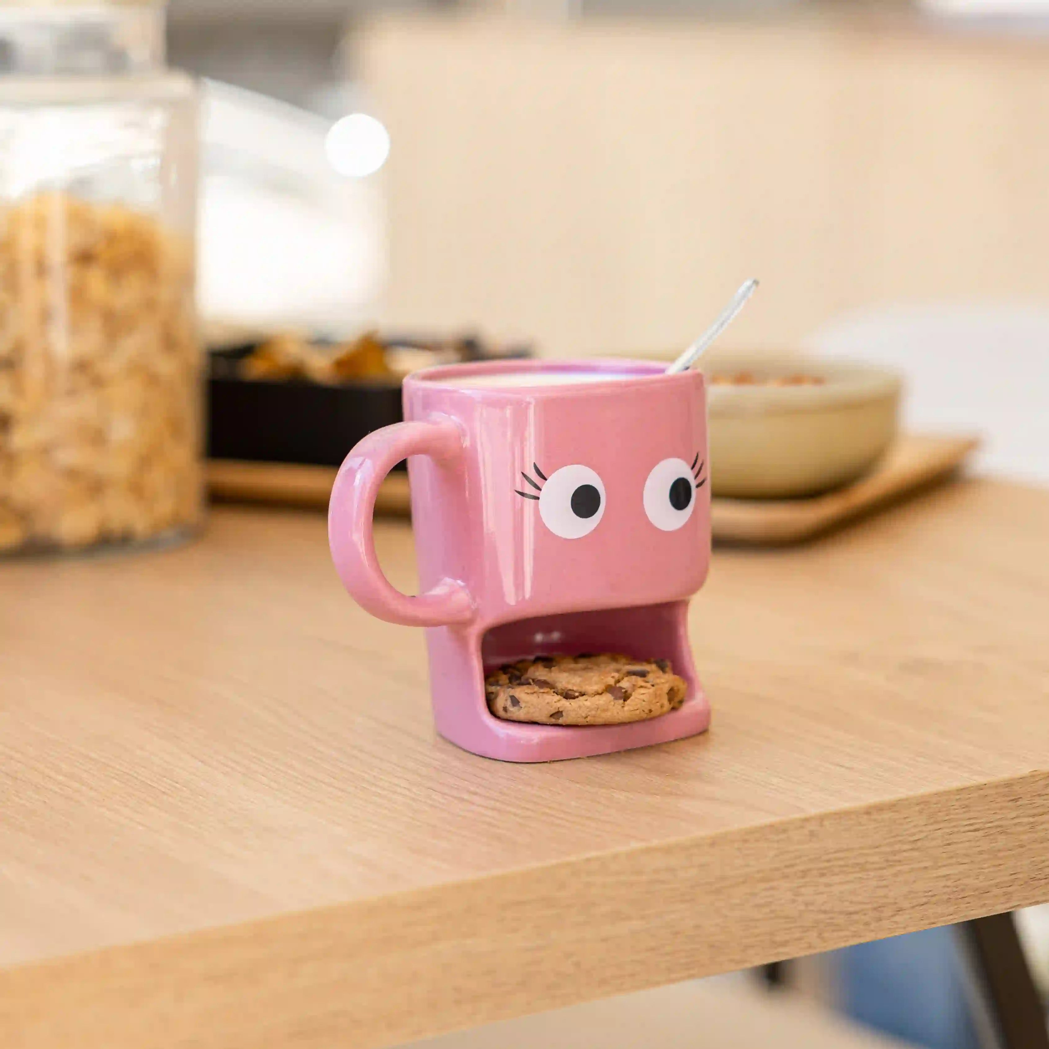 Taza para galletas rosa