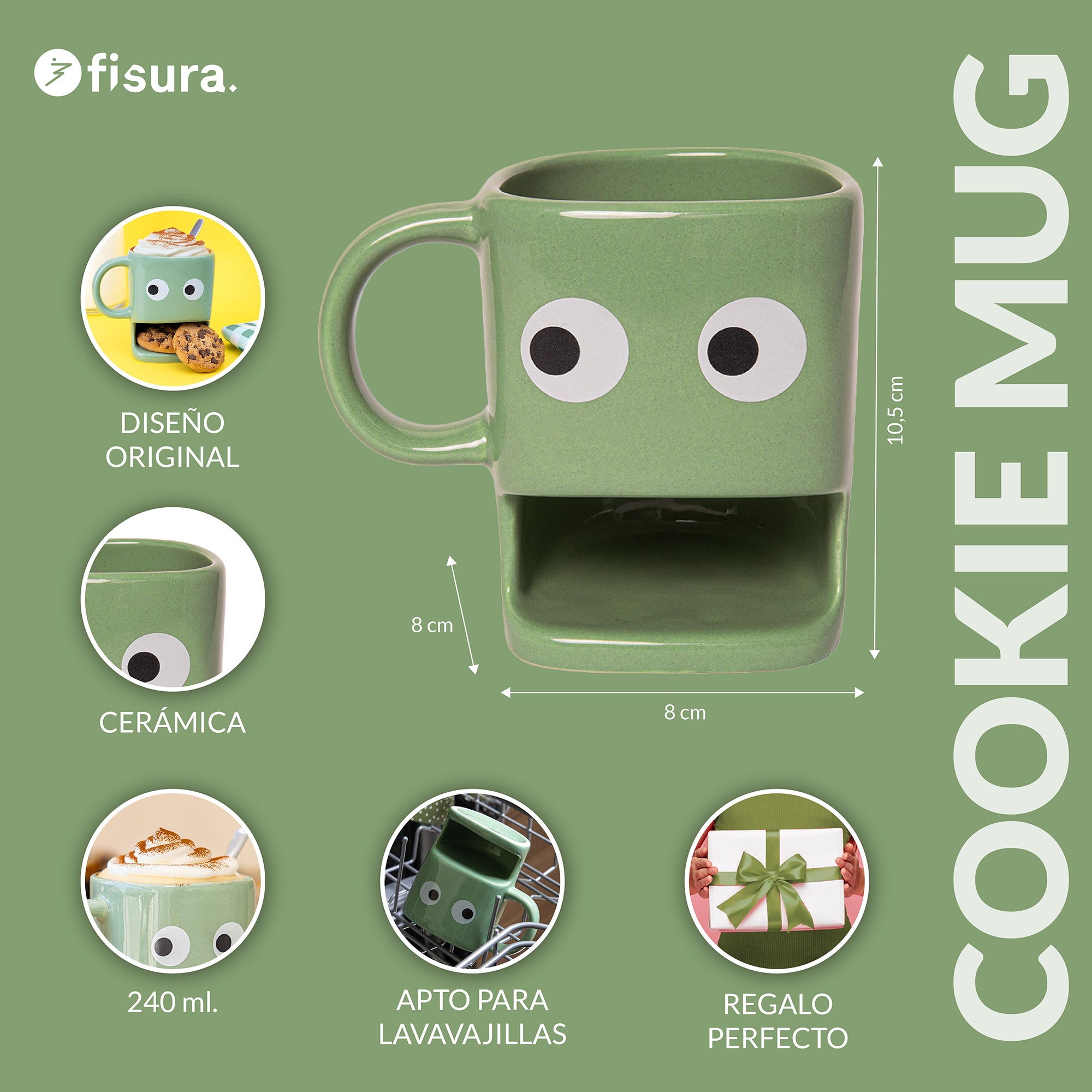 Taza para galletas verde