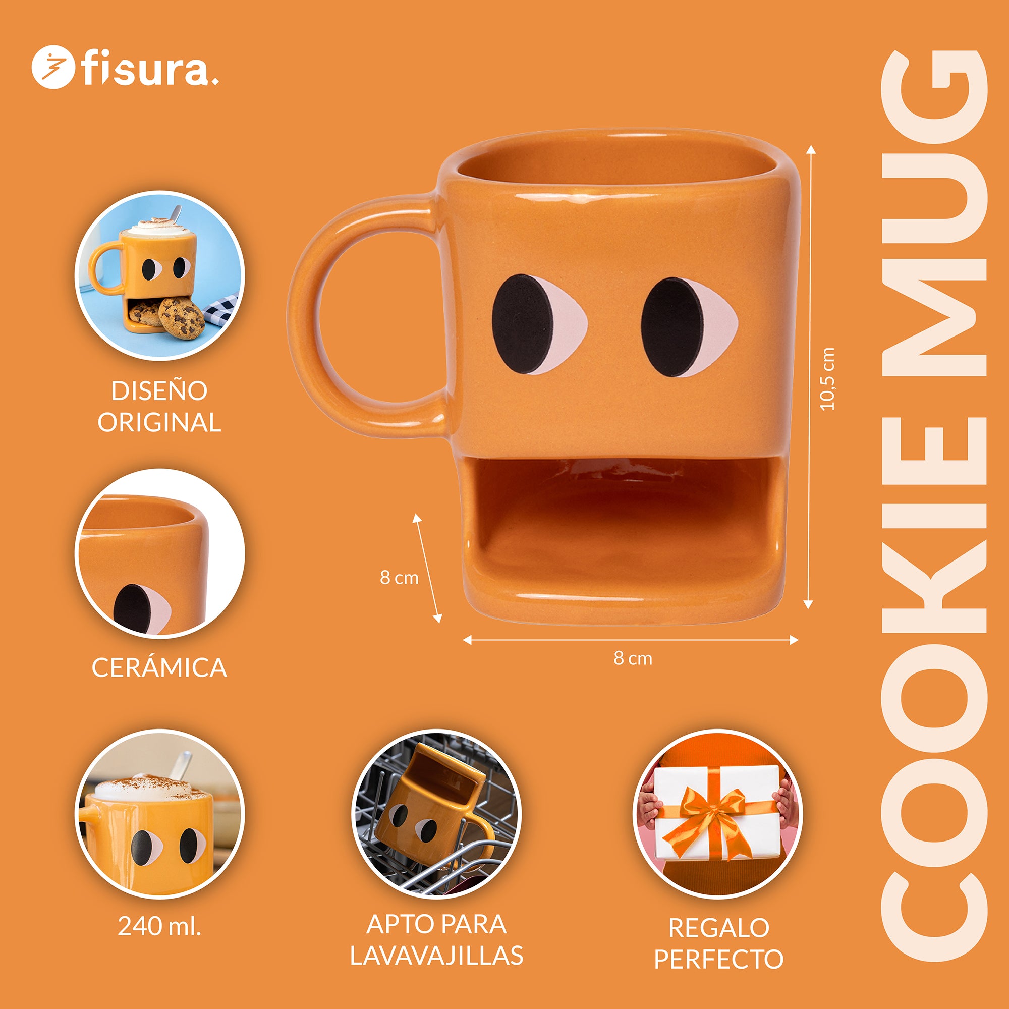 Taza para galletas naranja