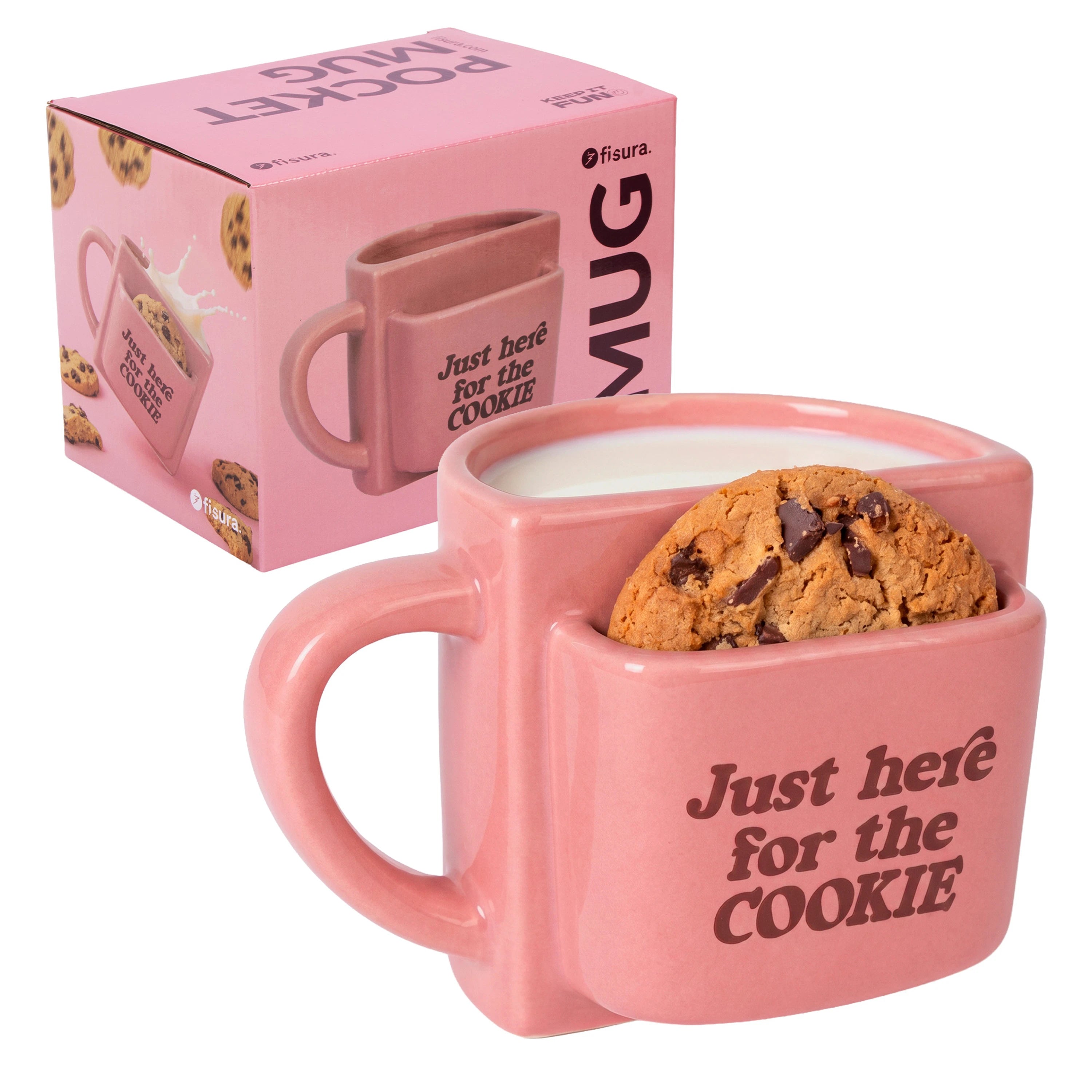 Taza bolsillo “Here for the cookie”