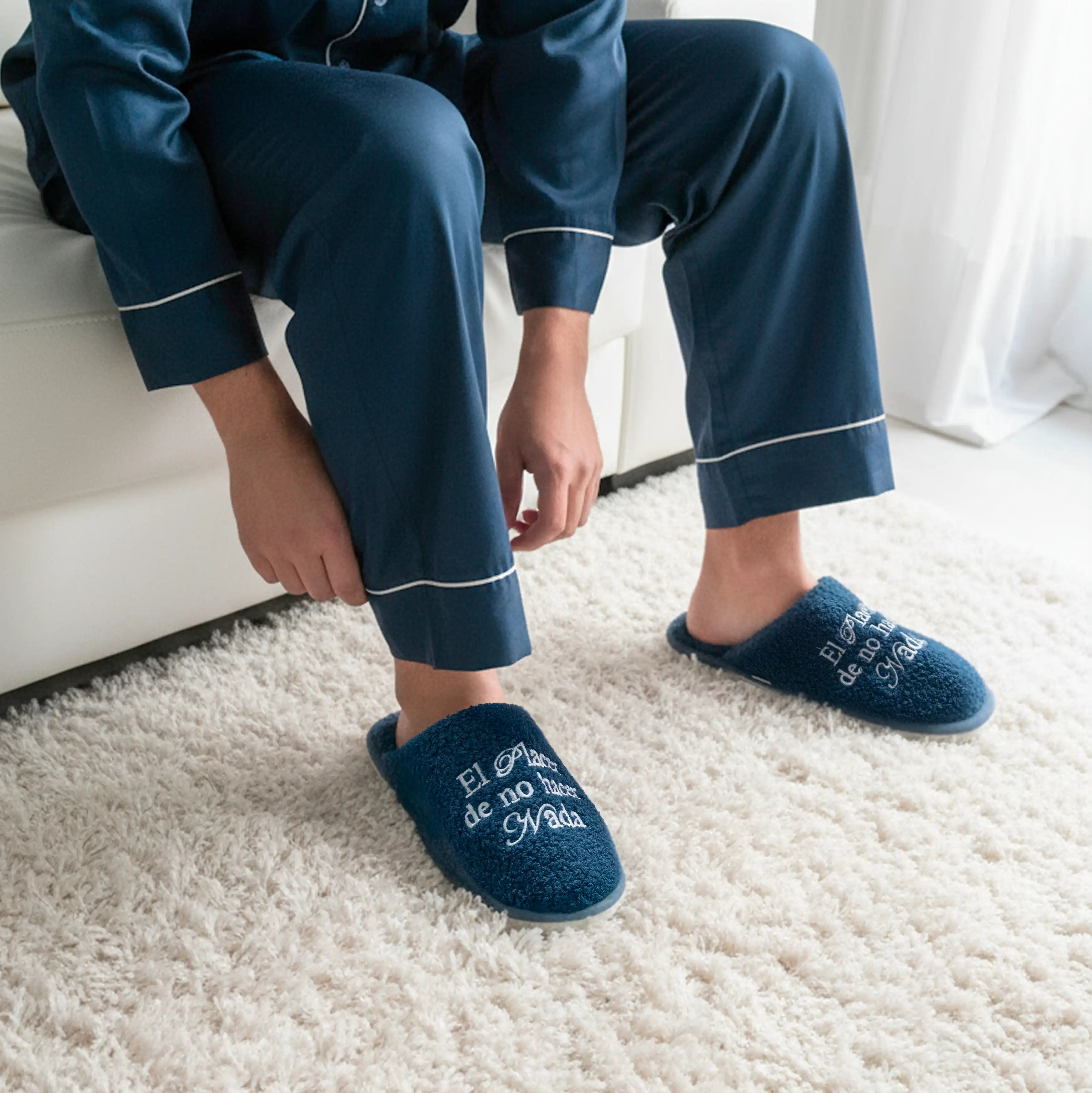 Zapatillas “El placer de no hacer nada” azul