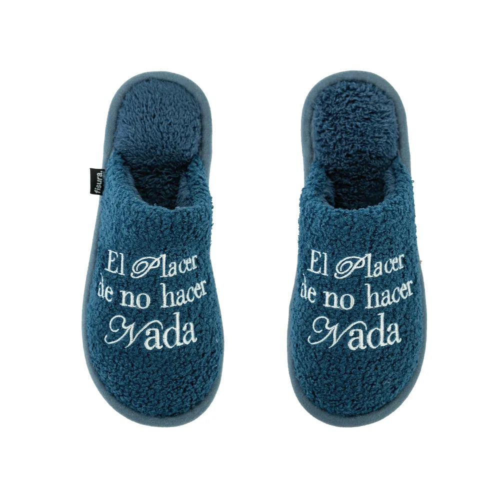 Zapatillas “El placer de no hacer nada” azul