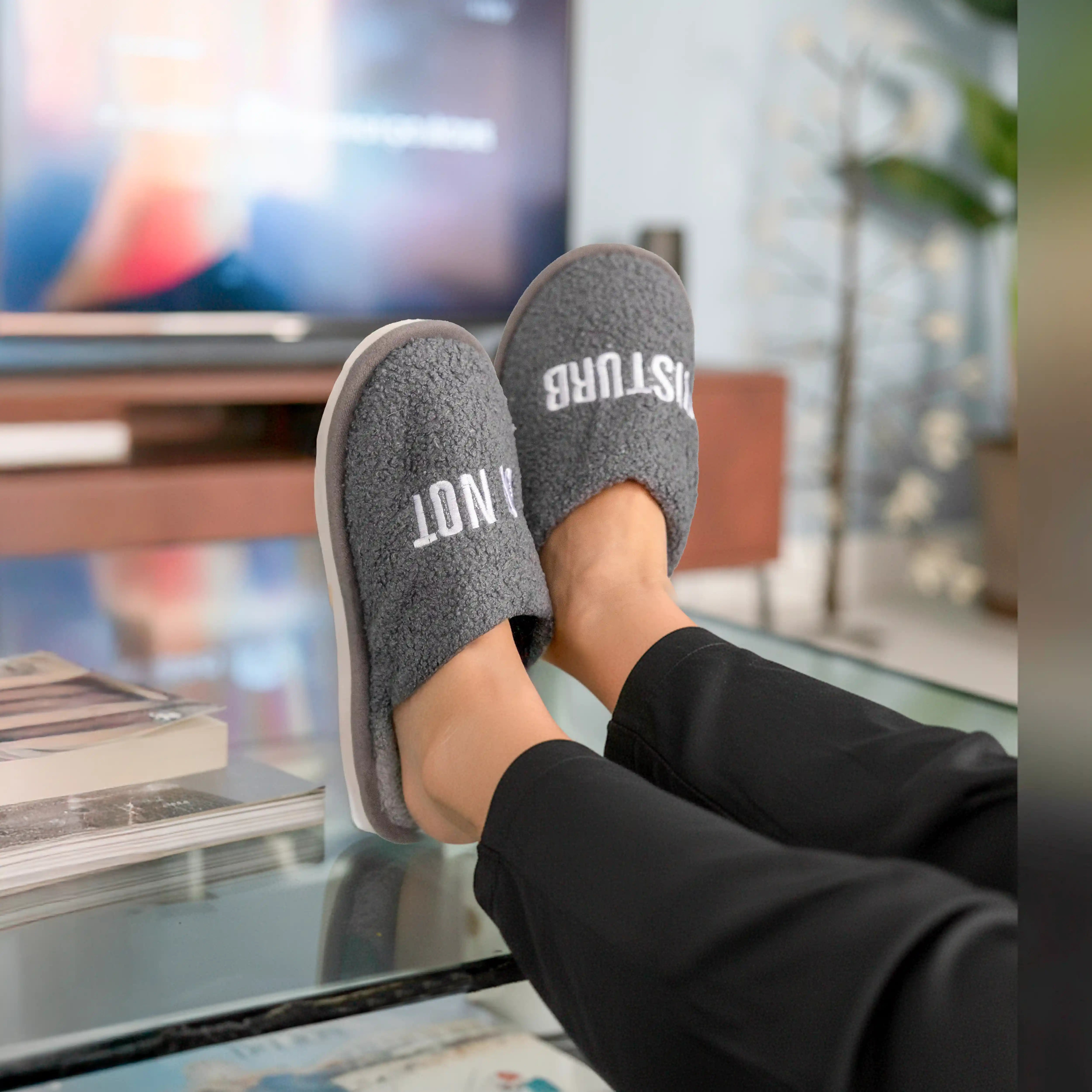 Zapatillas “Do not disturb” gris