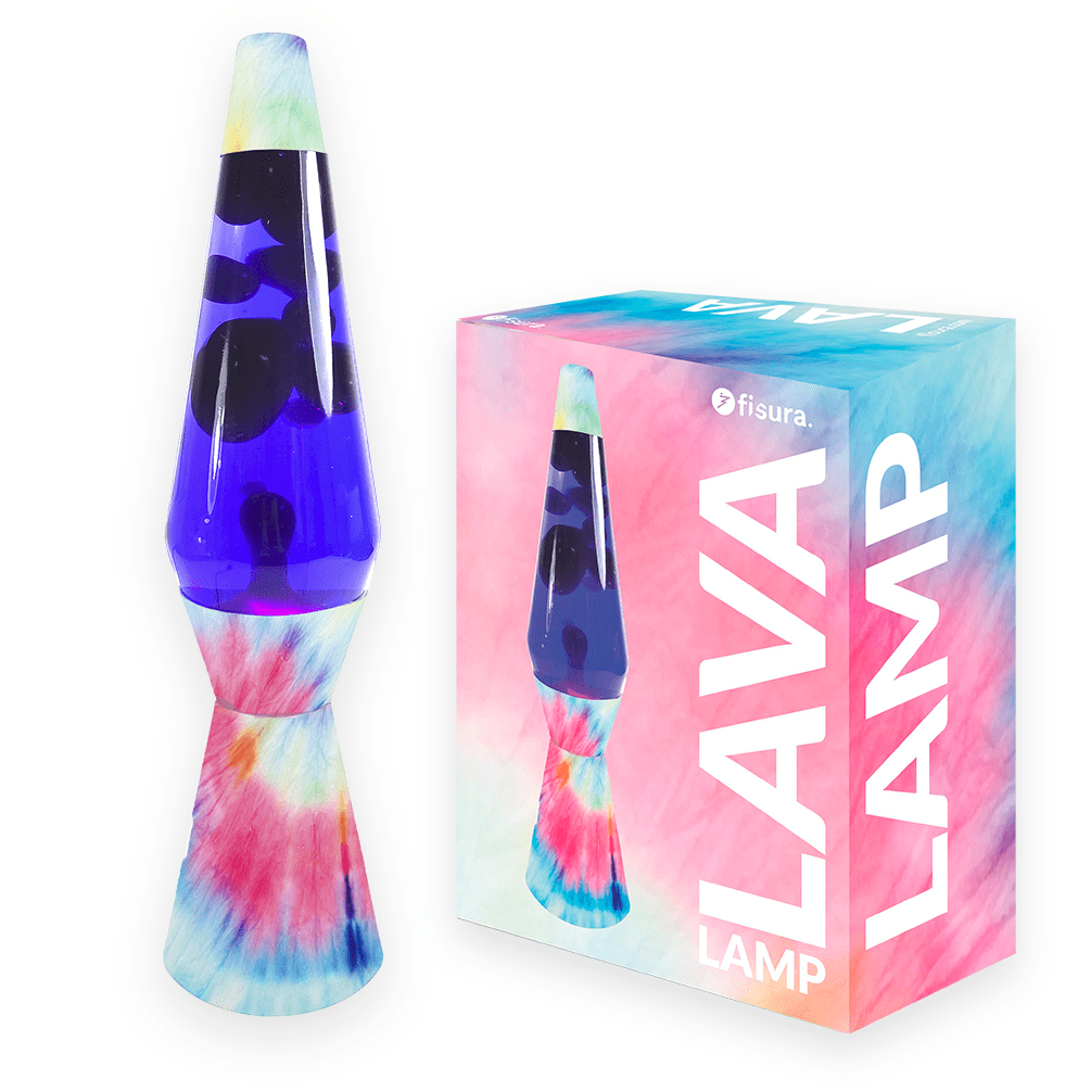 Lámpara de Lava  Tie Dye de líquido transparente y lava morada
