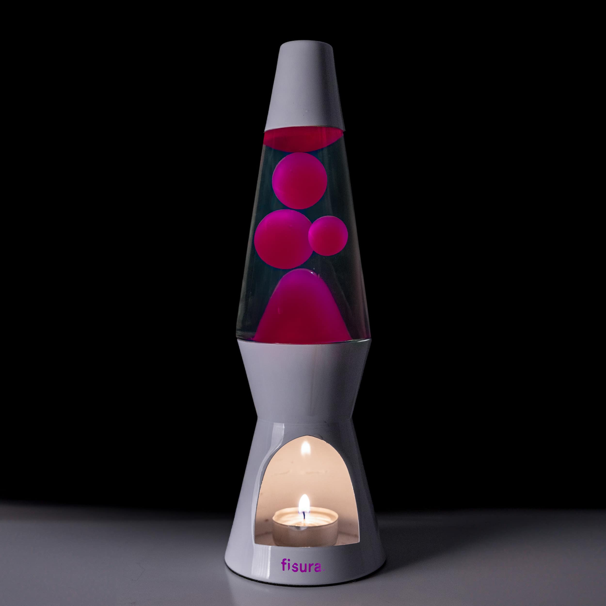 Lámpara de lava vela rosa
