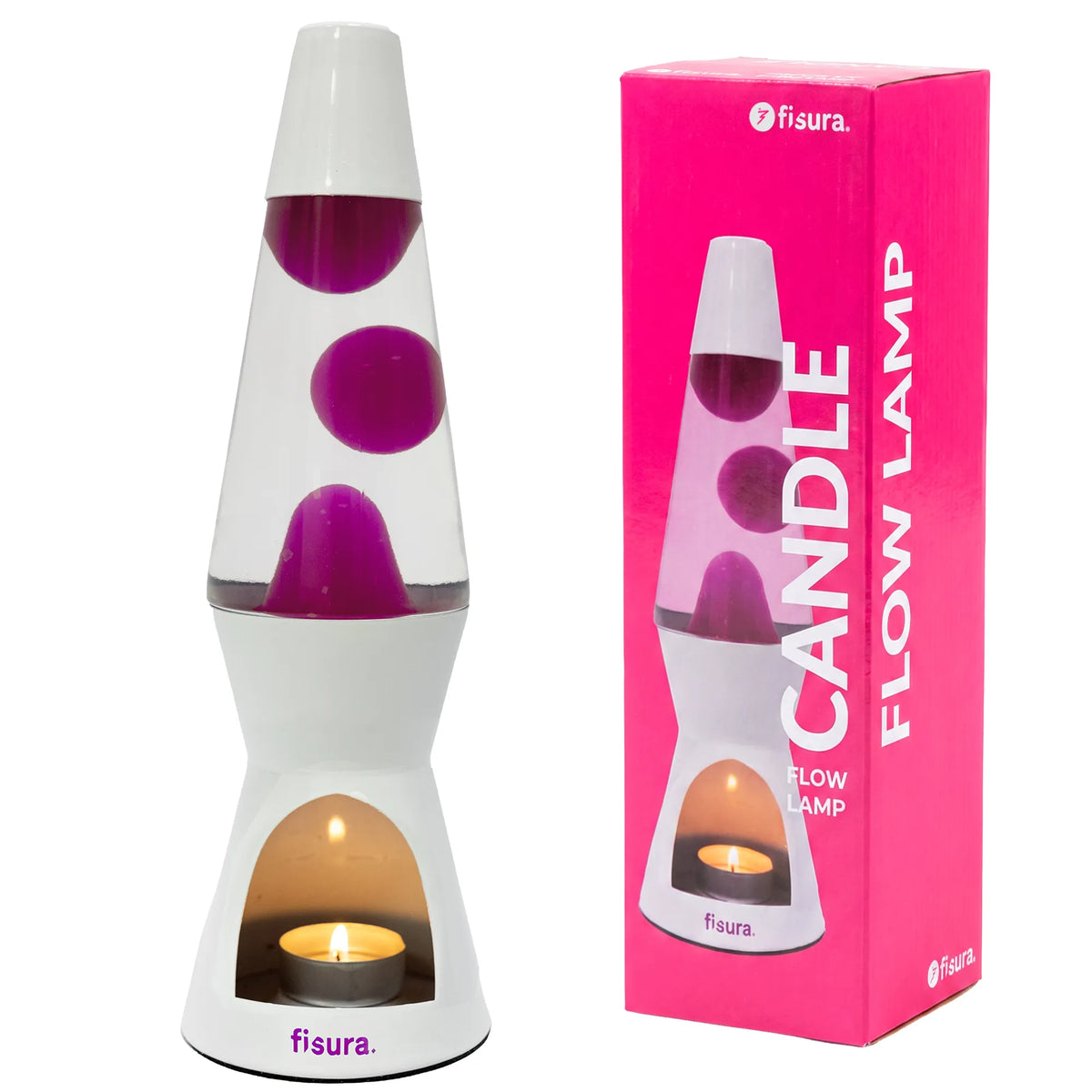 Lámpara de lava vela rosa