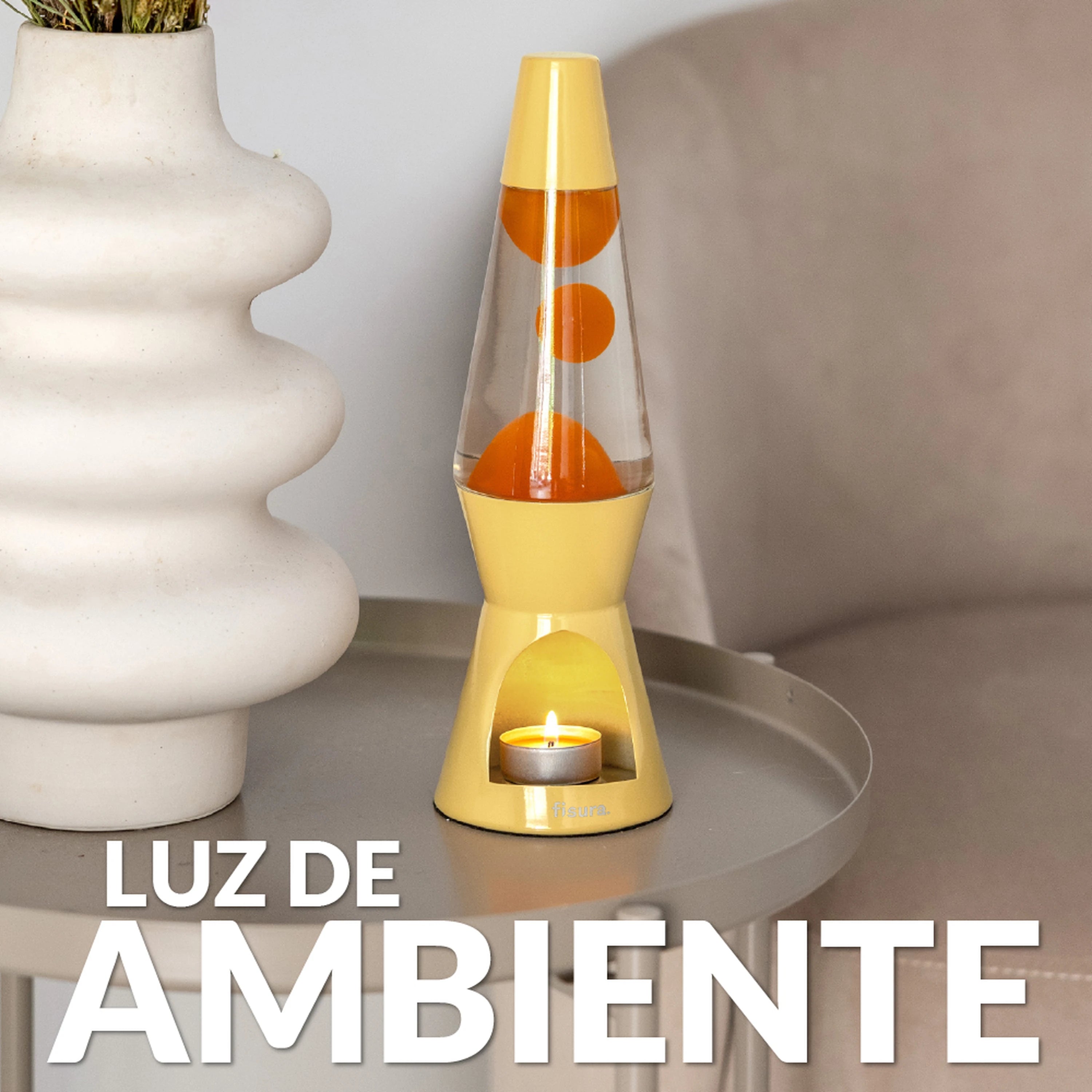 Lámpara de lava vela amarilla