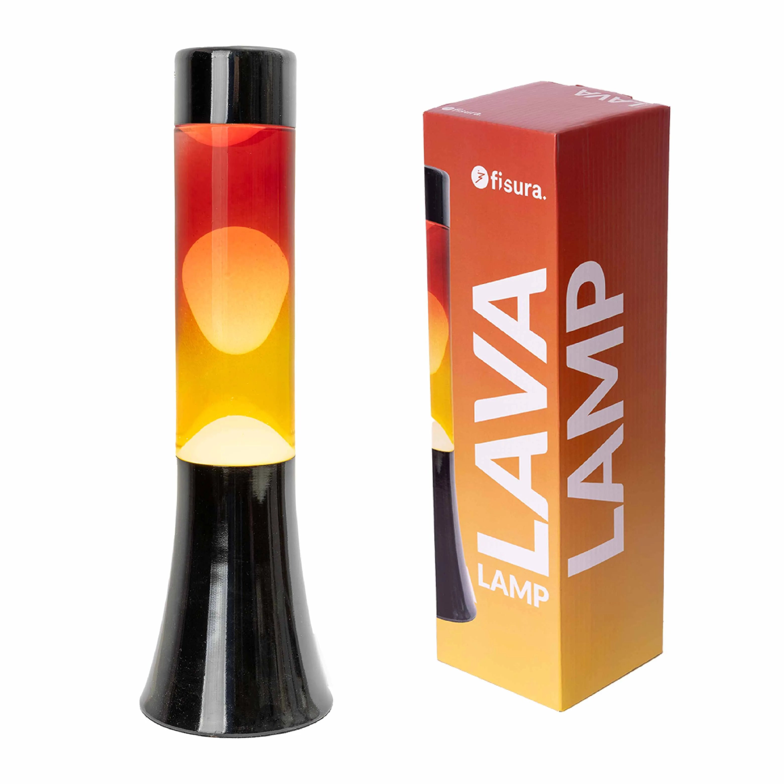 Lampada lava sfumata 30 cm con base nera