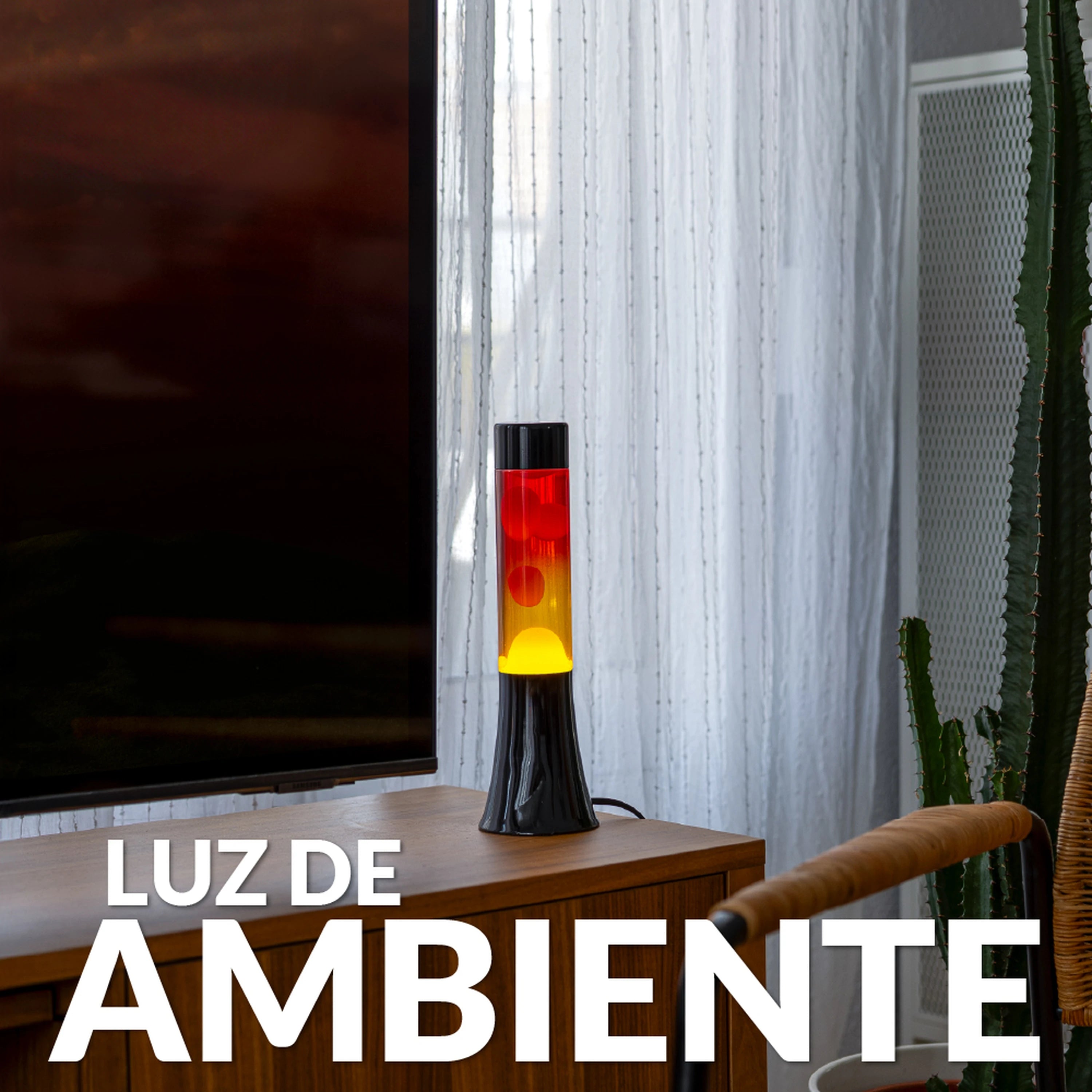 Lámpara de lava degradada de 30 cm con base negra
