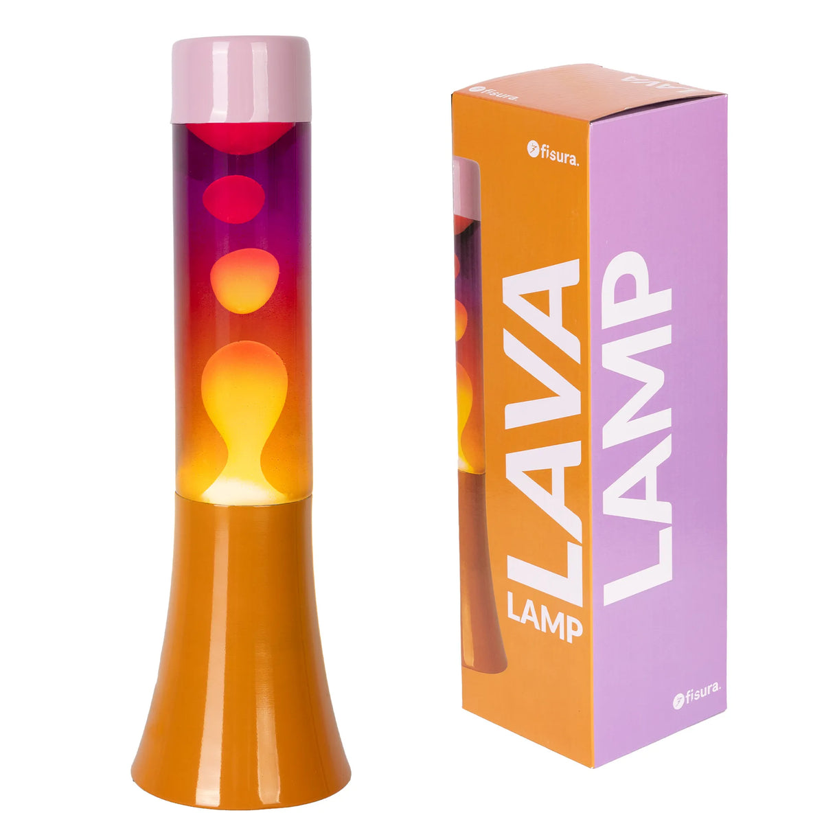 Lámpara de lava degradado rosa y naranja de 30 cm