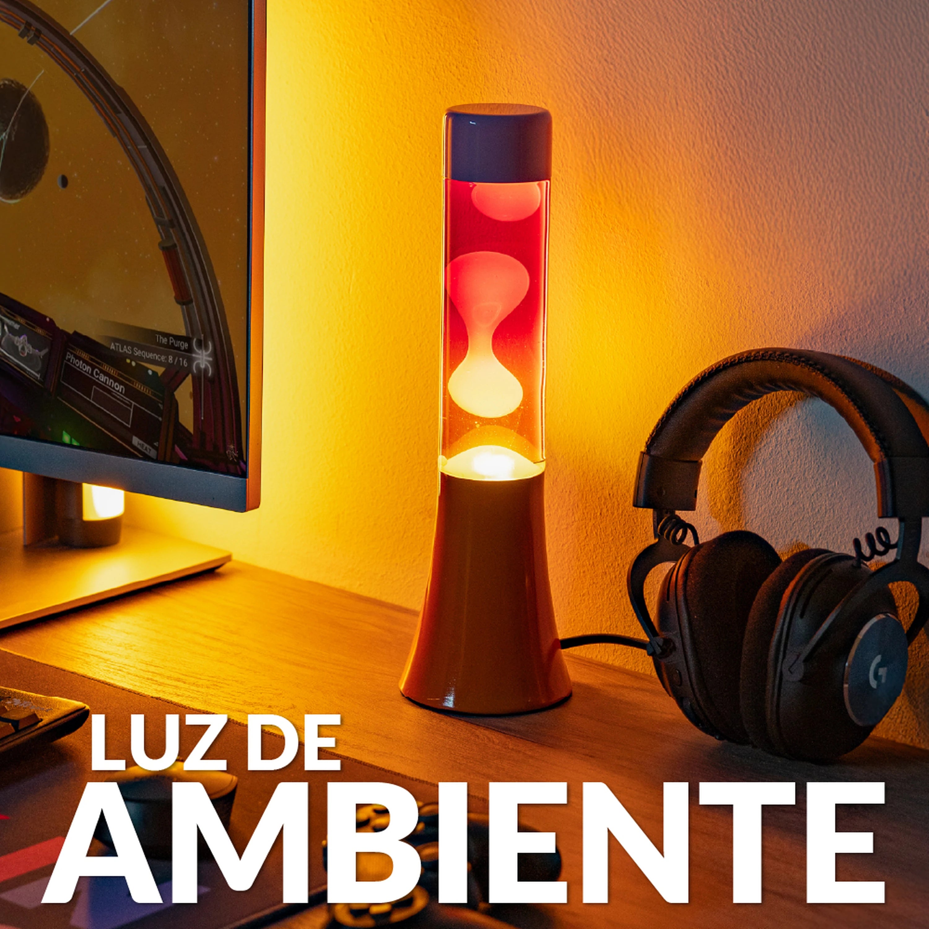 Lámpara de lava degradado rosa y naranja de 30 cm