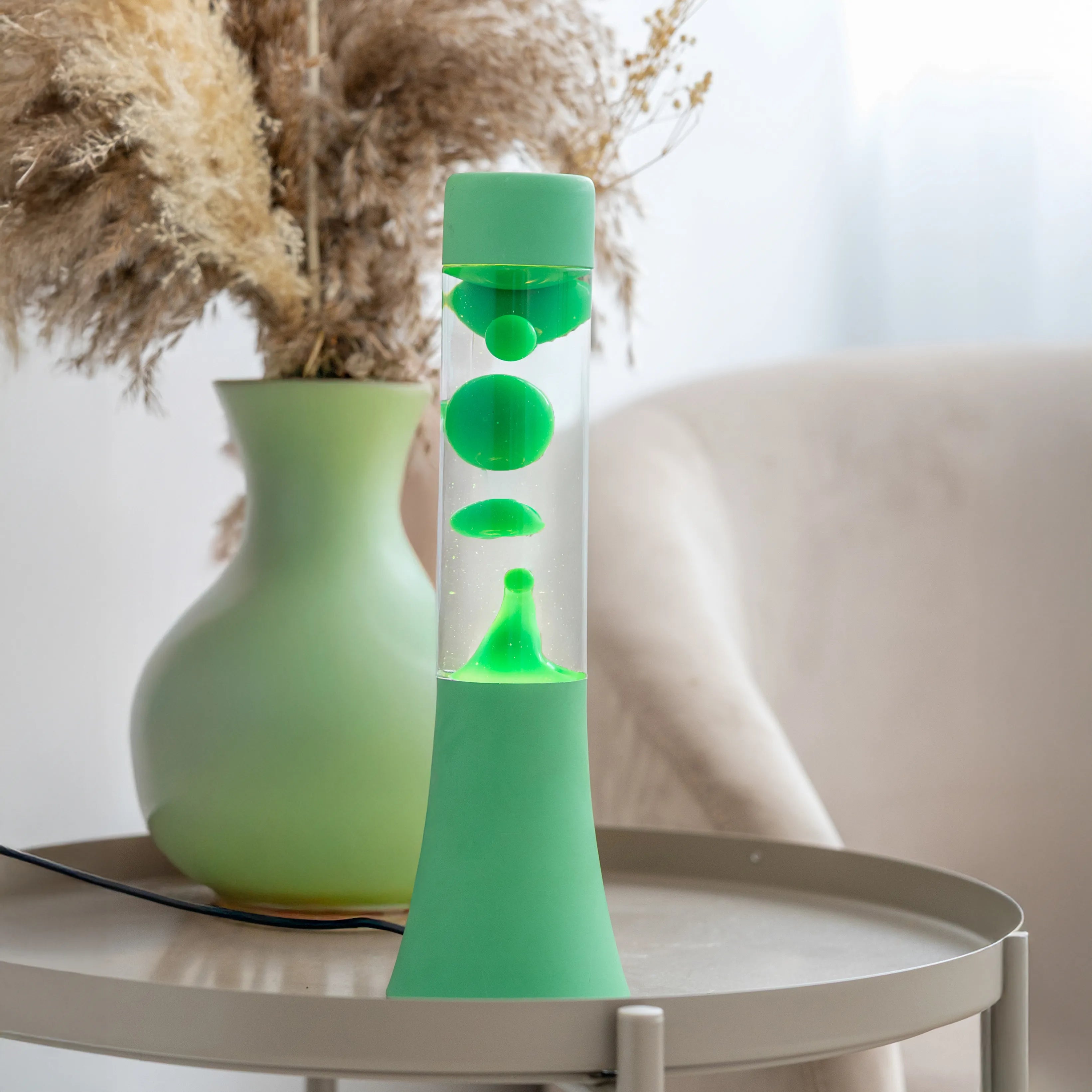 Lámpara de lava monocromática verde de 30 cm