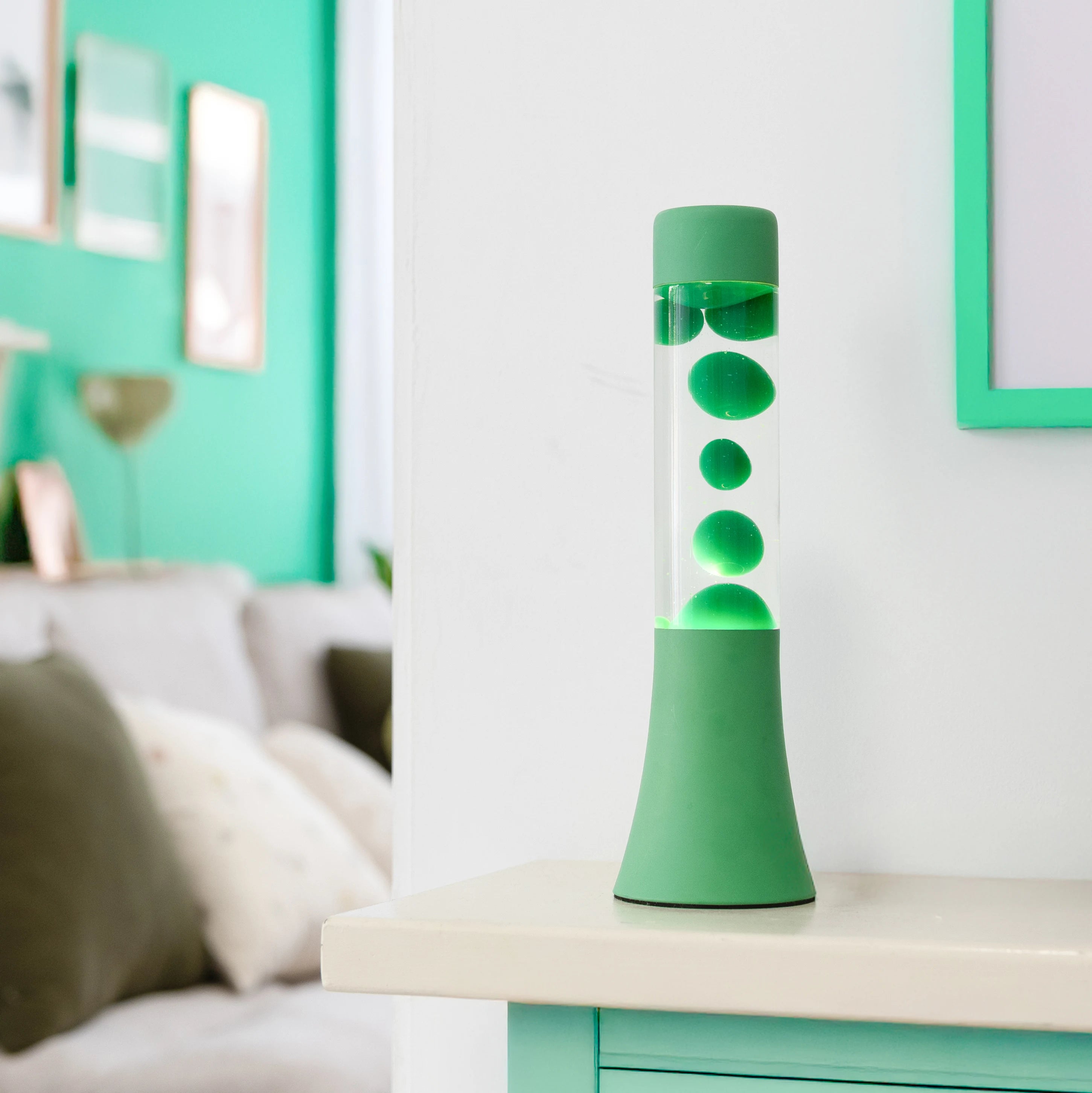 Lámpara de lava monocromática verde de 30 cm
