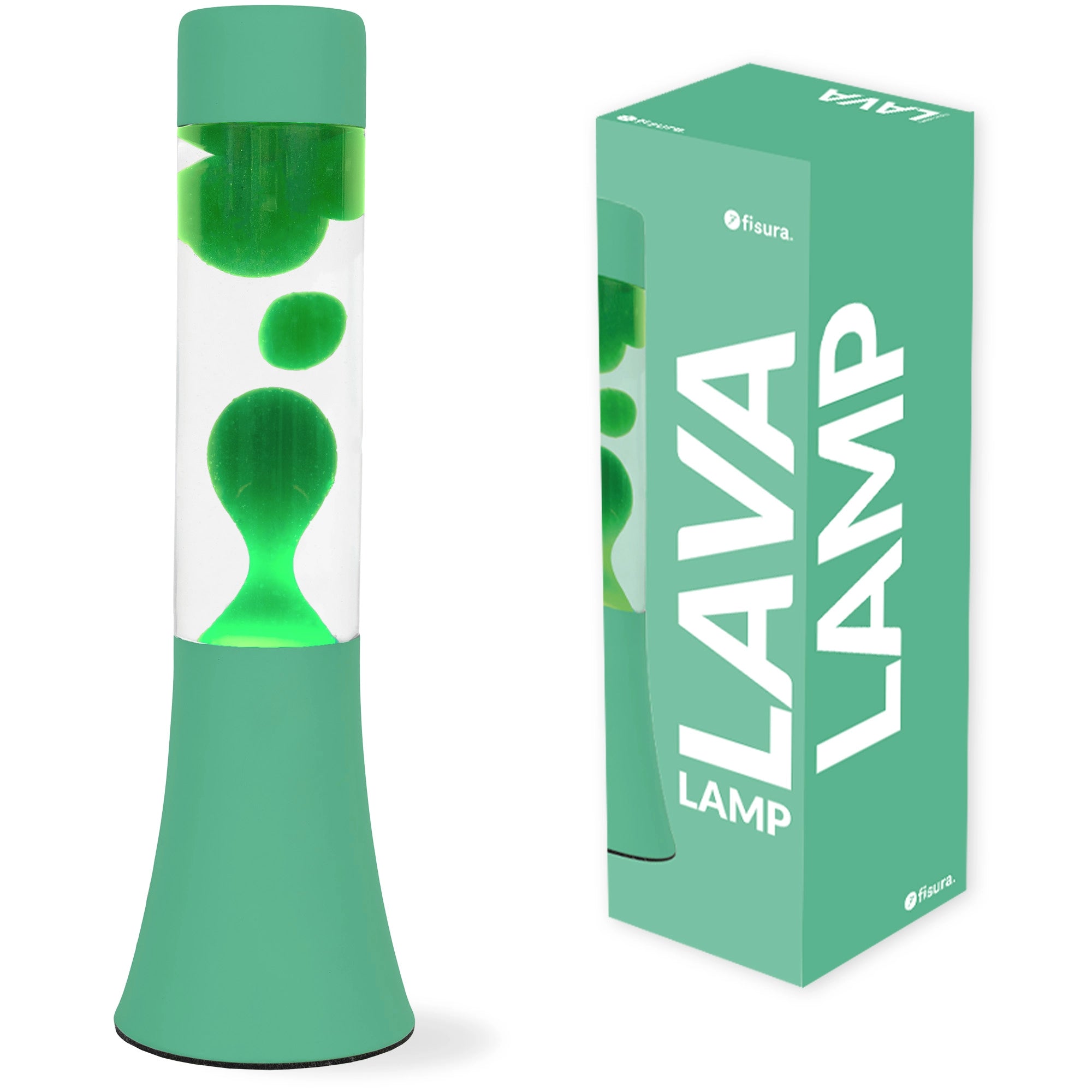 Lámpara de lava monocromática verde de 30 cm