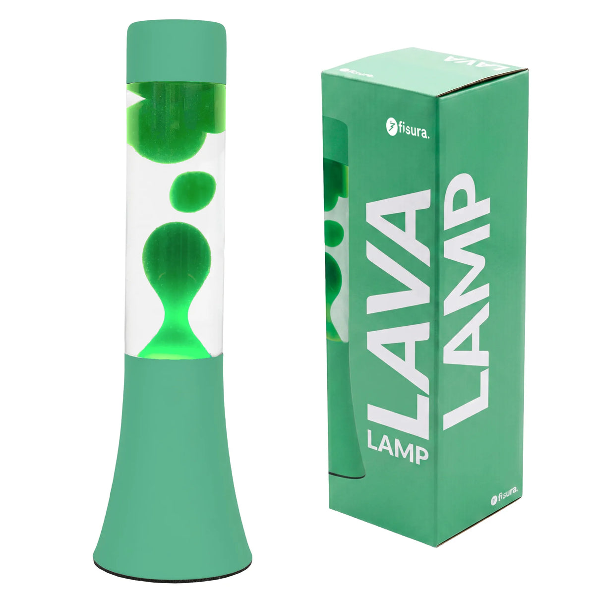 Lámpara de lava monocromática verde de 30 cm