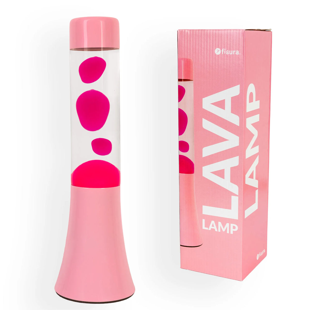 Lavalampe einfarbig rosa 30 cm