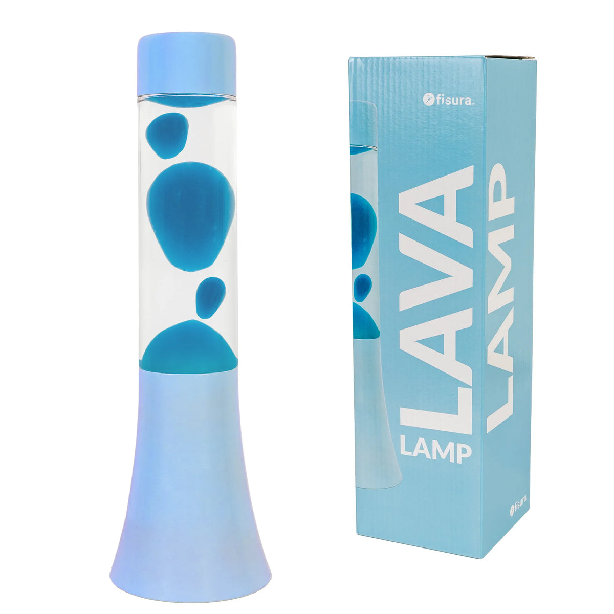 Lámpara de lava monocromática azul de 30 cm