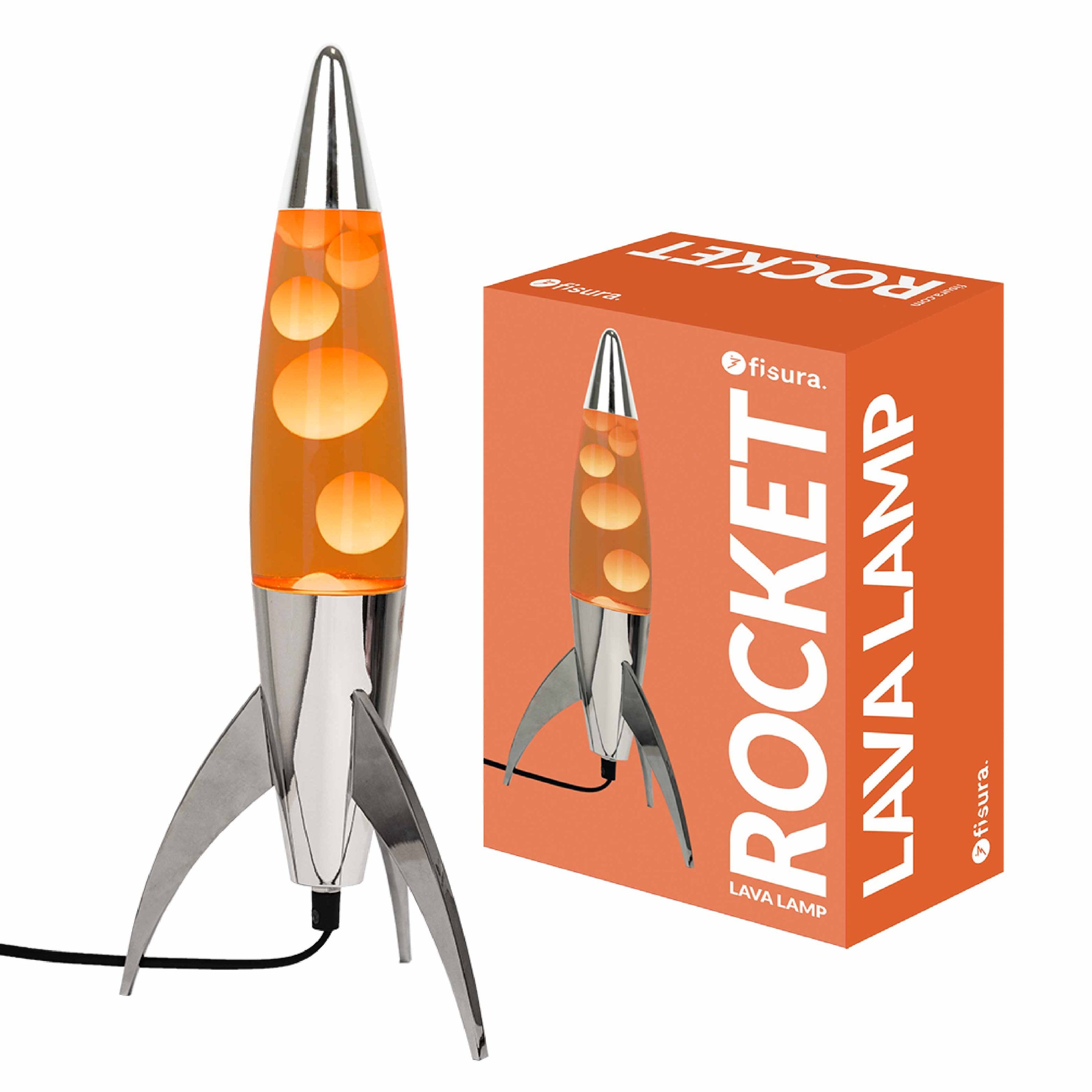 Lámpara de lava rocket naranja