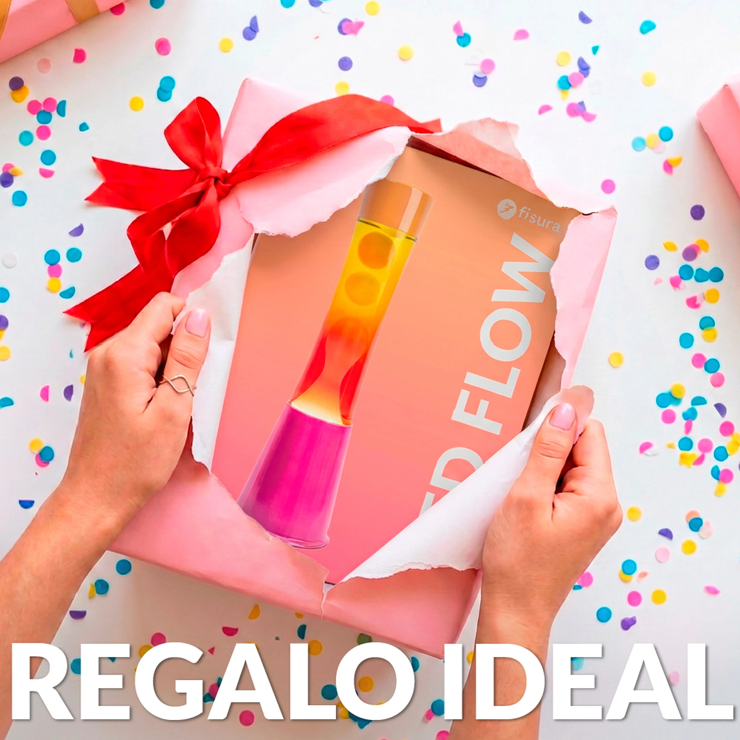 Lámpara de lava degradado rosa y naranja