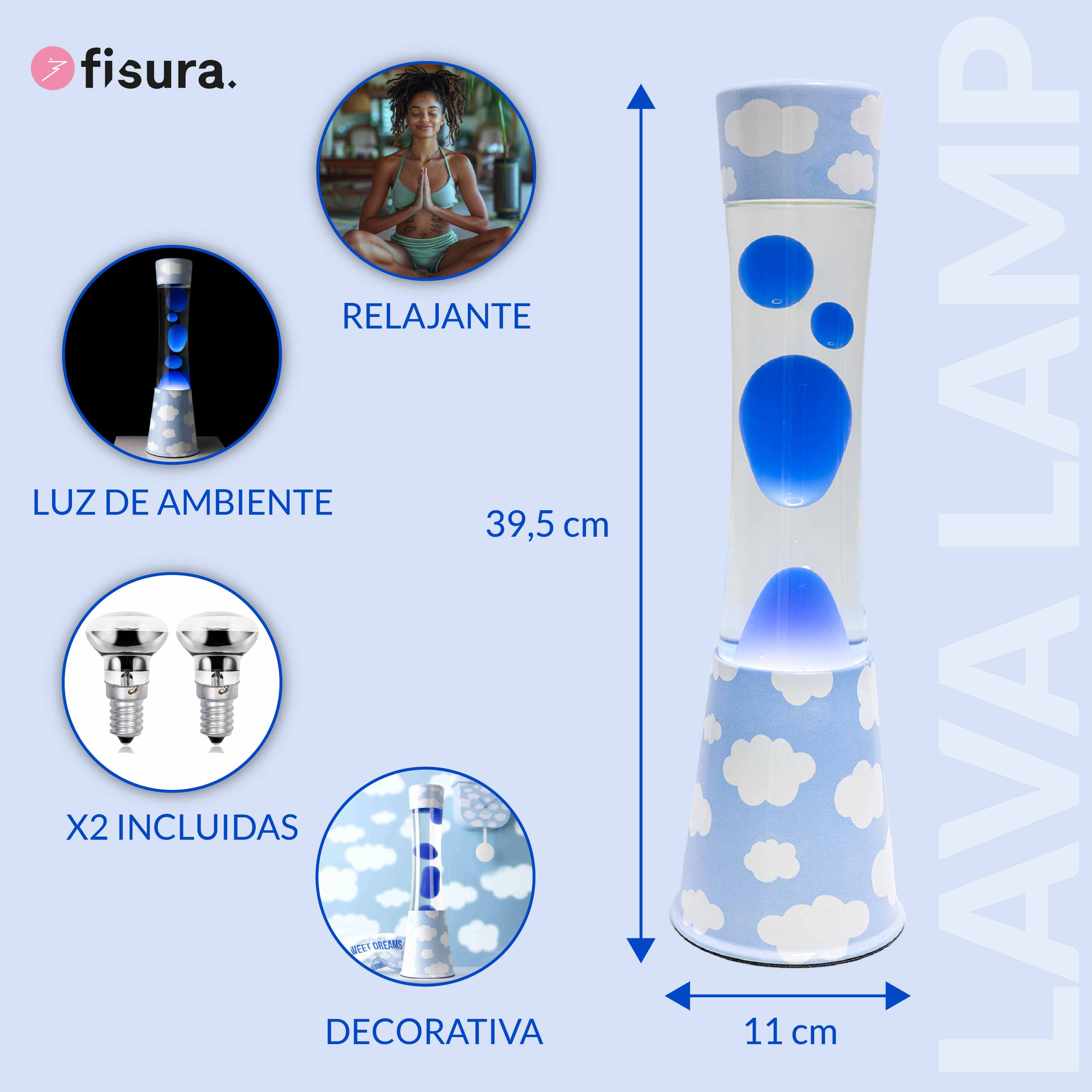 Lámpara de lava "nubes"